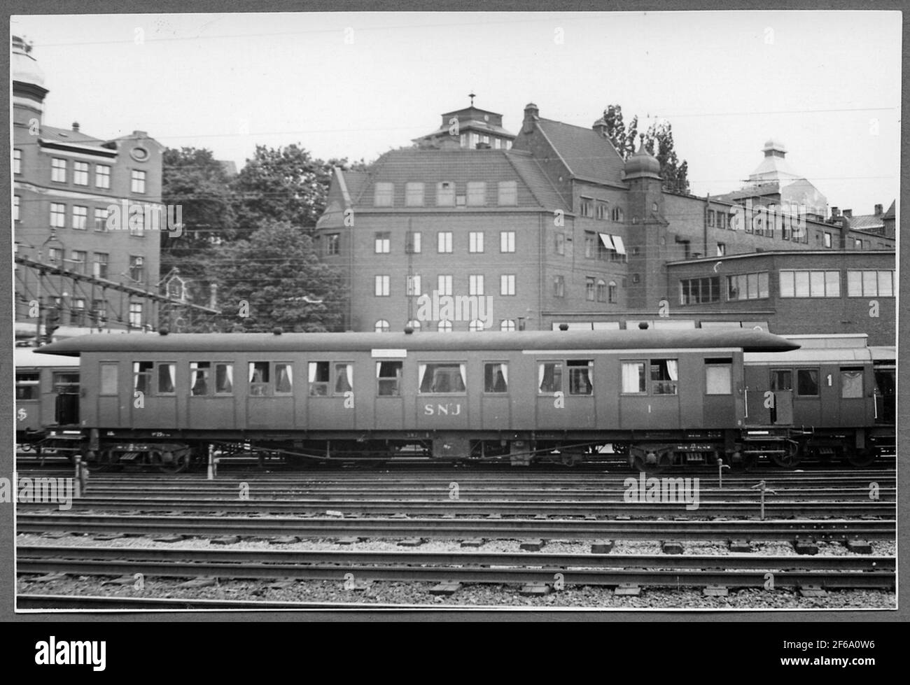 Stockholm-Nynäs Railway, SNJ BCO 1 on trails at Stockholm Central Station. Stock Photo