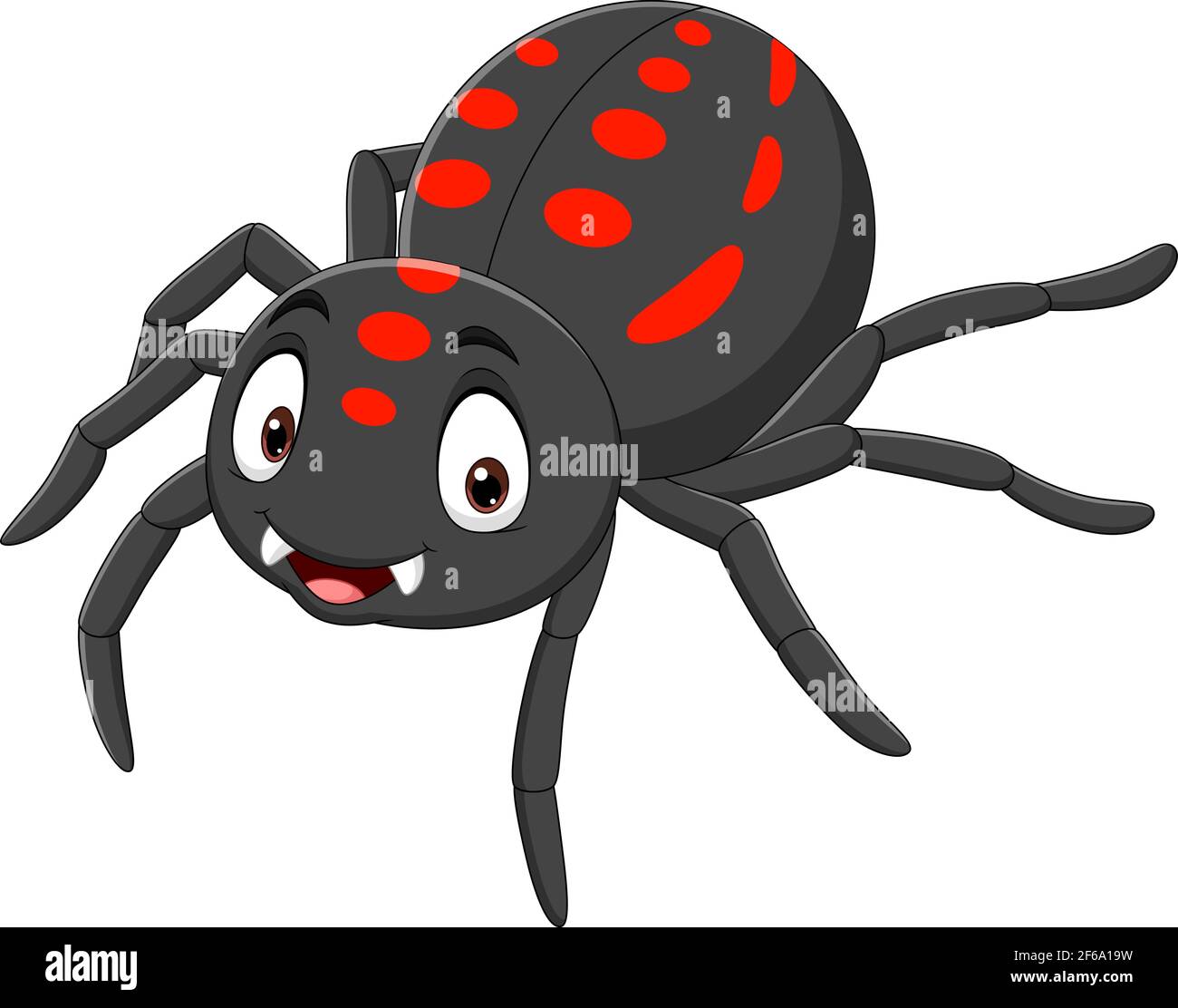 Cartoon funny spider on white background Stock Vector