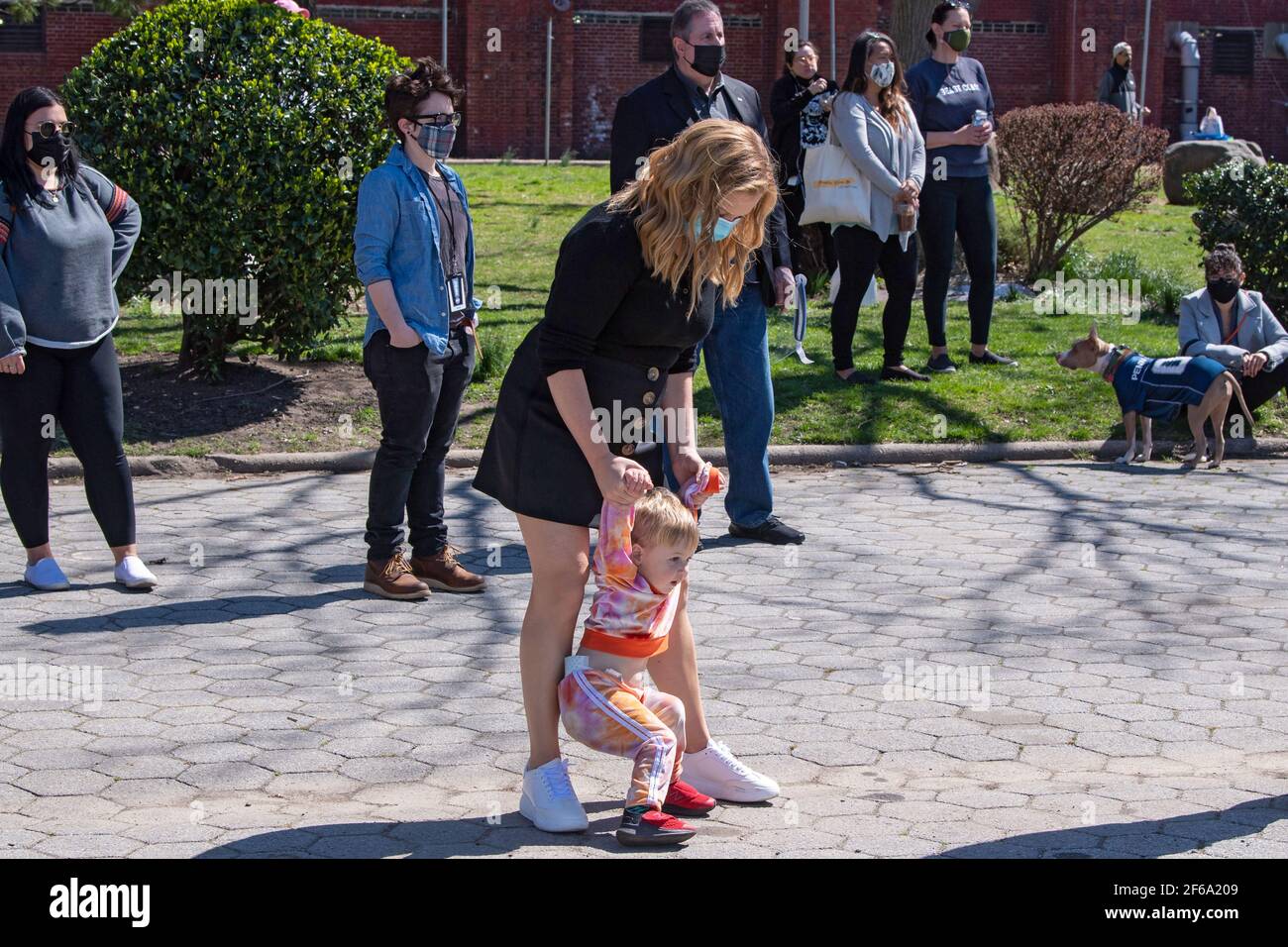 NEW YORK, NY - MARCH 30: Amy Schumer and son Gene Fischer in Astoria Park on March 30, 2021 in Queens Borough of New York City. Credit: Ron Adar/Alamy Live News Stock Photo