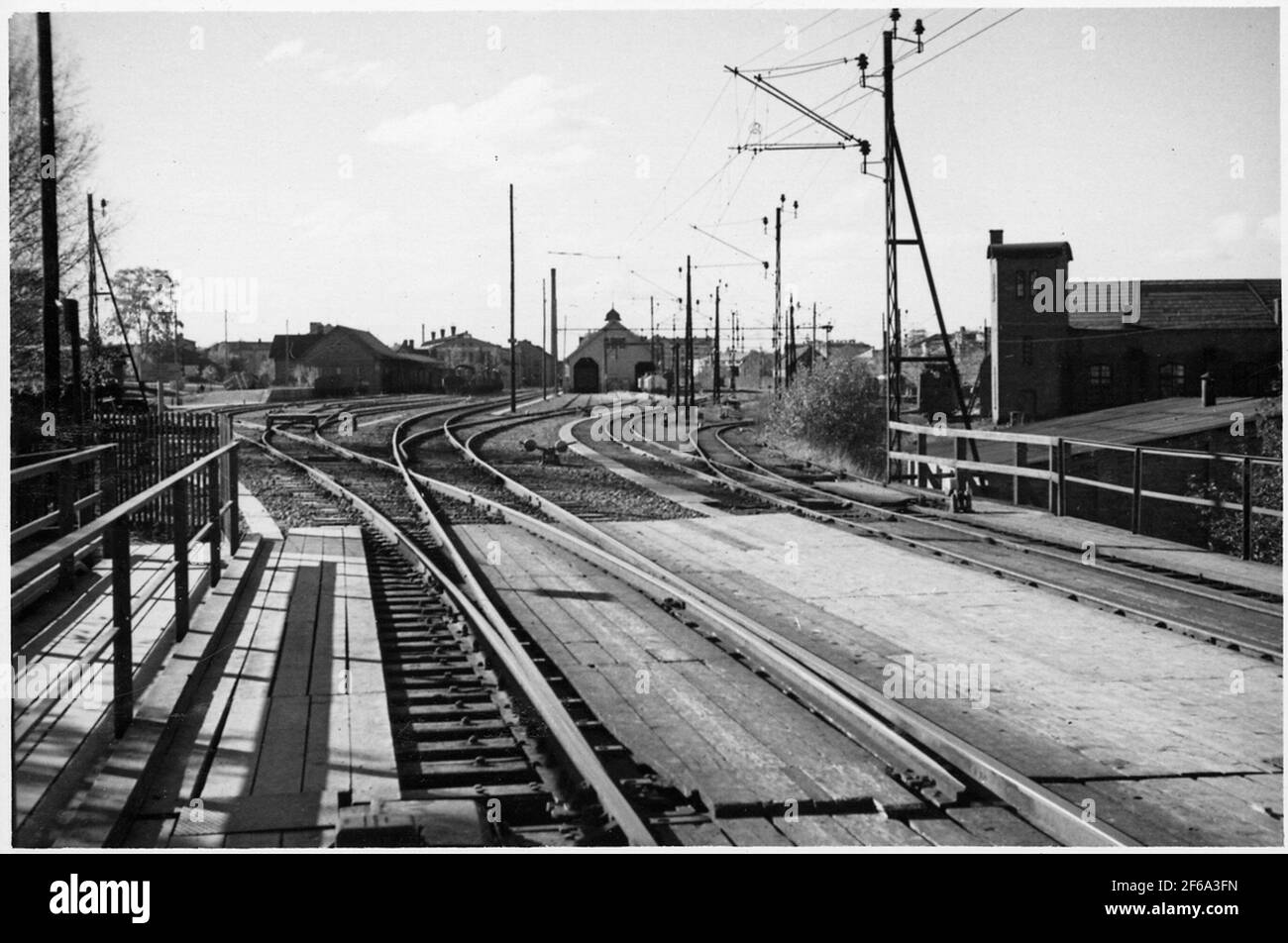 The railroad at Karlstad Eastern station Stock Photo Alamy