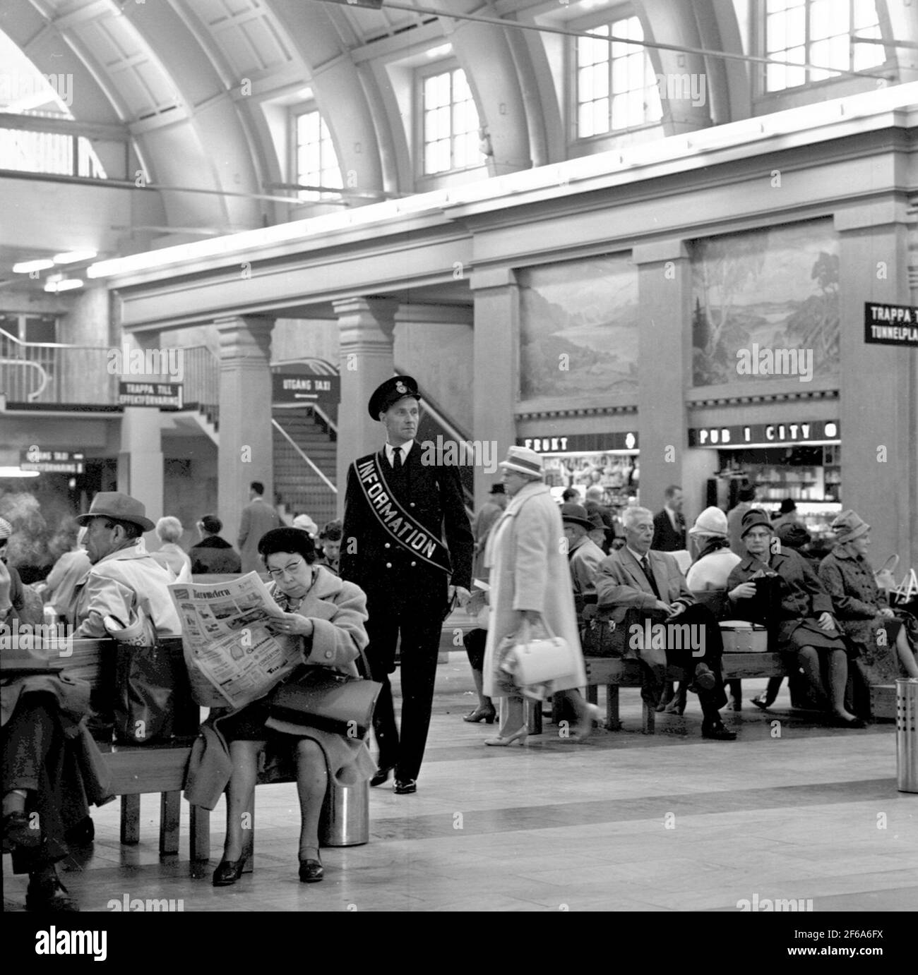 Informer, Great Hall, Stockholm Central Station Stock Photo