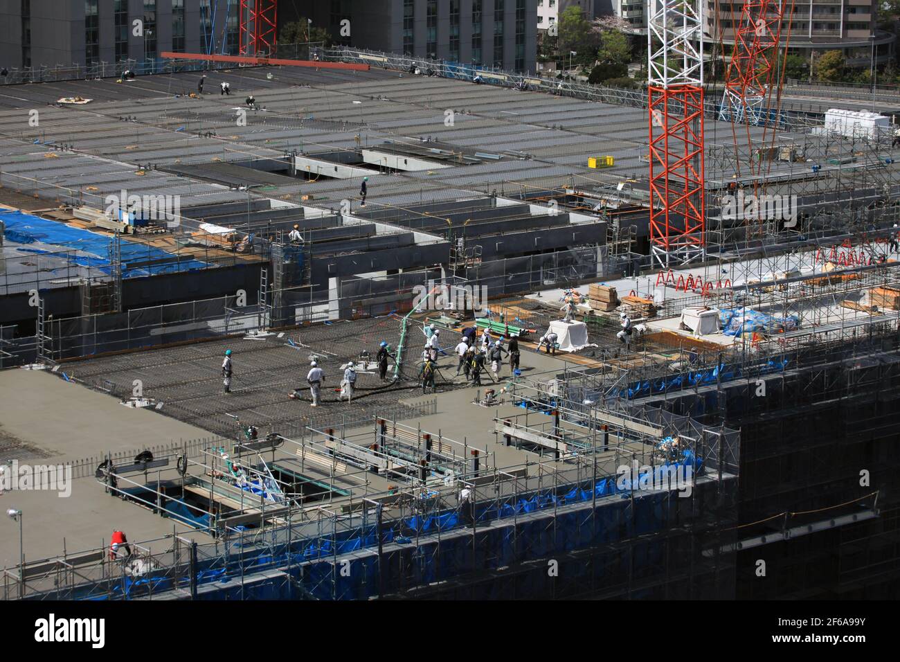 Large construction site in Tokyo, Japan Stock Photo