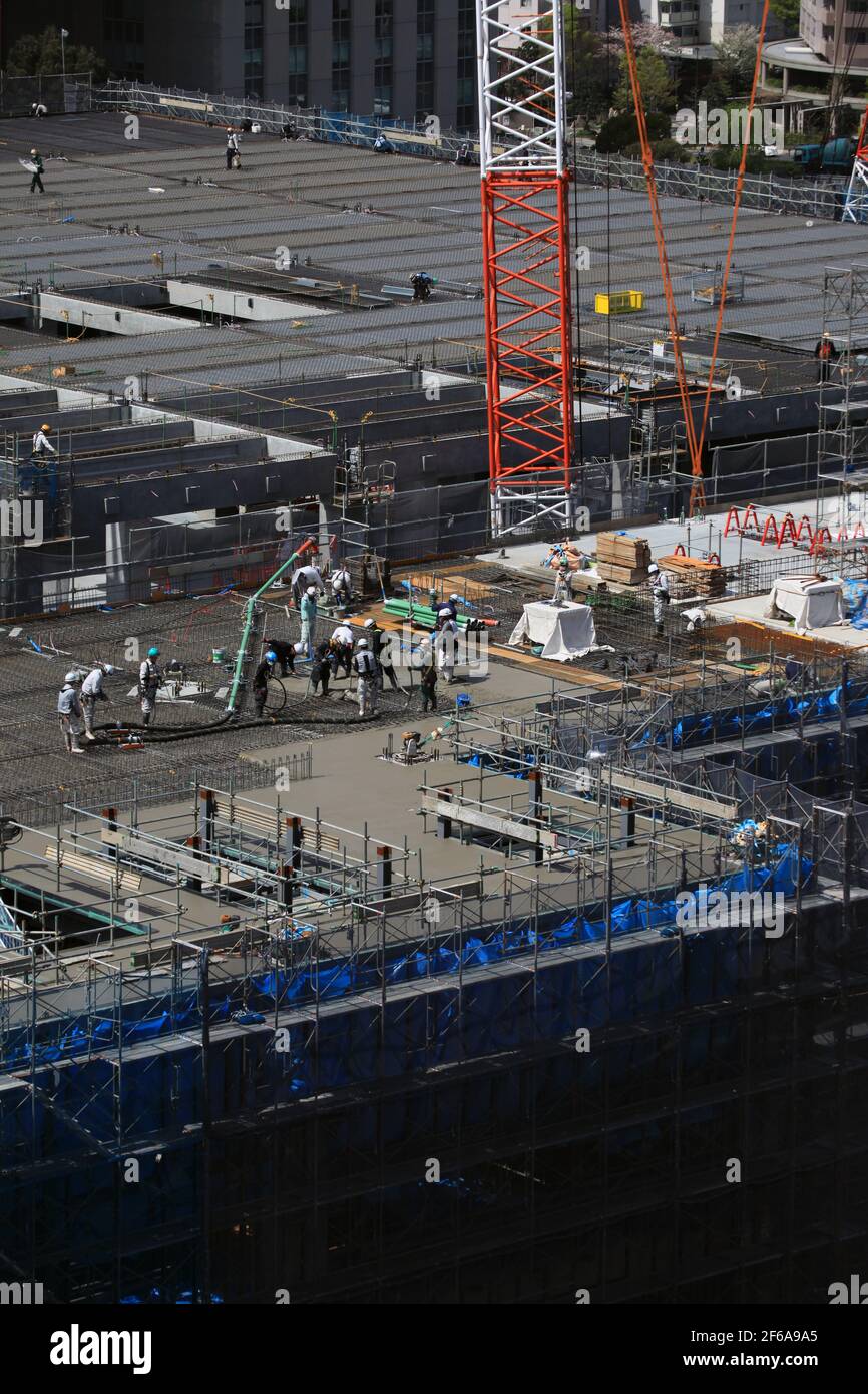 Large construction site in Tokyo, Japan Stock Photo Alamy