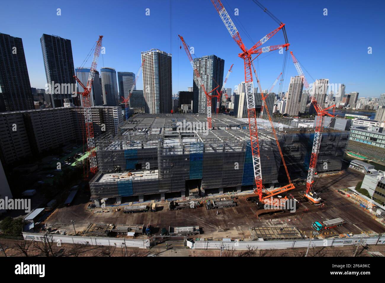 Large construction site in Tokyo, Japan Stock Photo Alamy