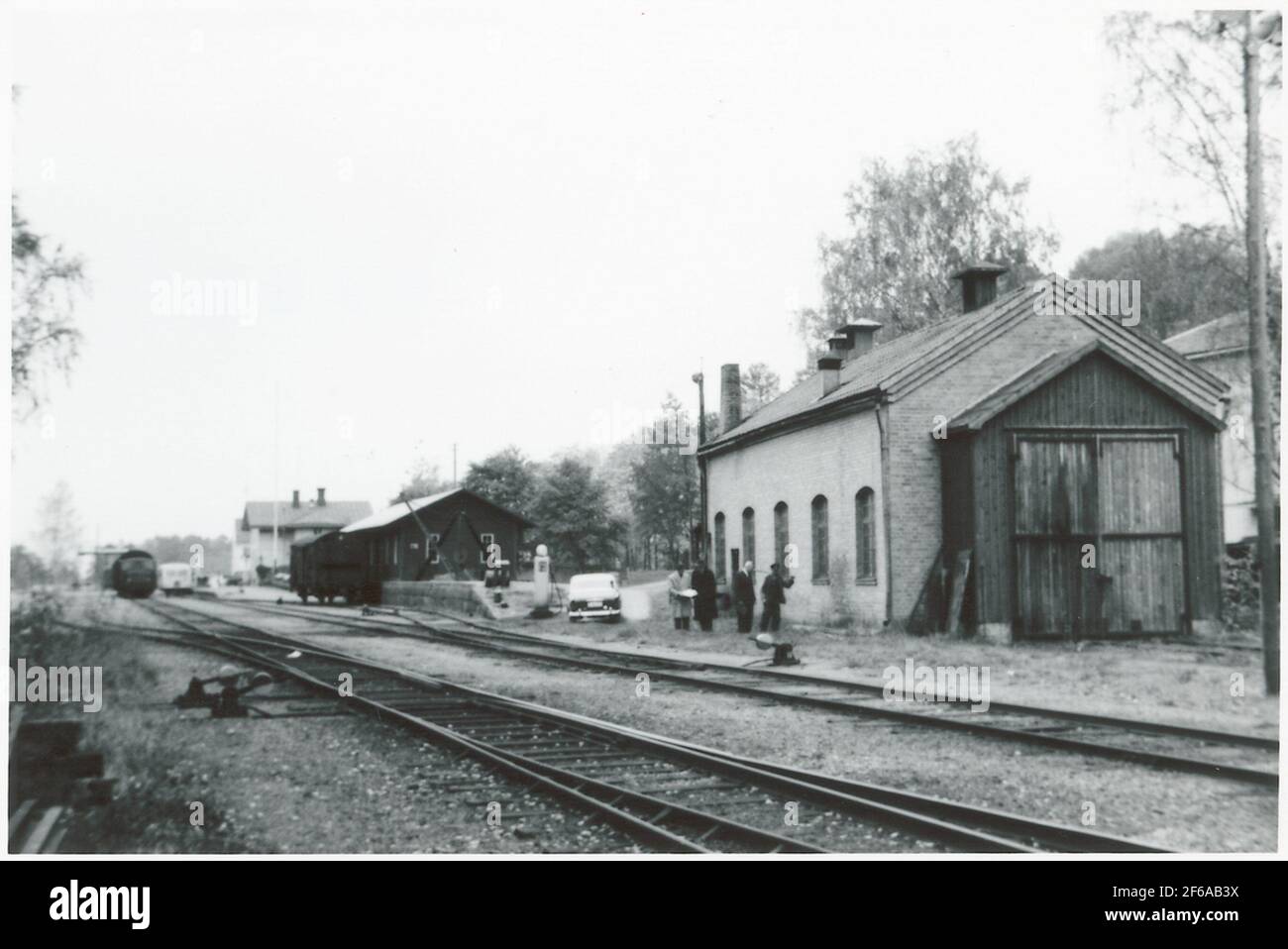 The railroad at Söderfors station Stock Photo - Alamy