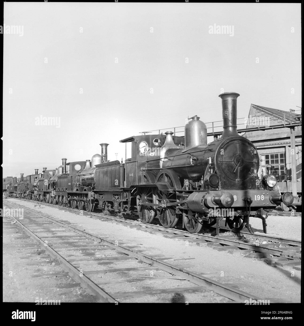 State Railways, SJ C 198 "Breda" and other steam locomotives at railway ...