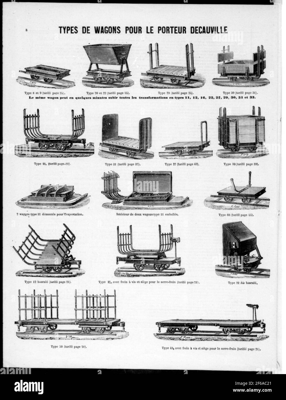 The picture shows freight wagons of easily mountable carriage types for