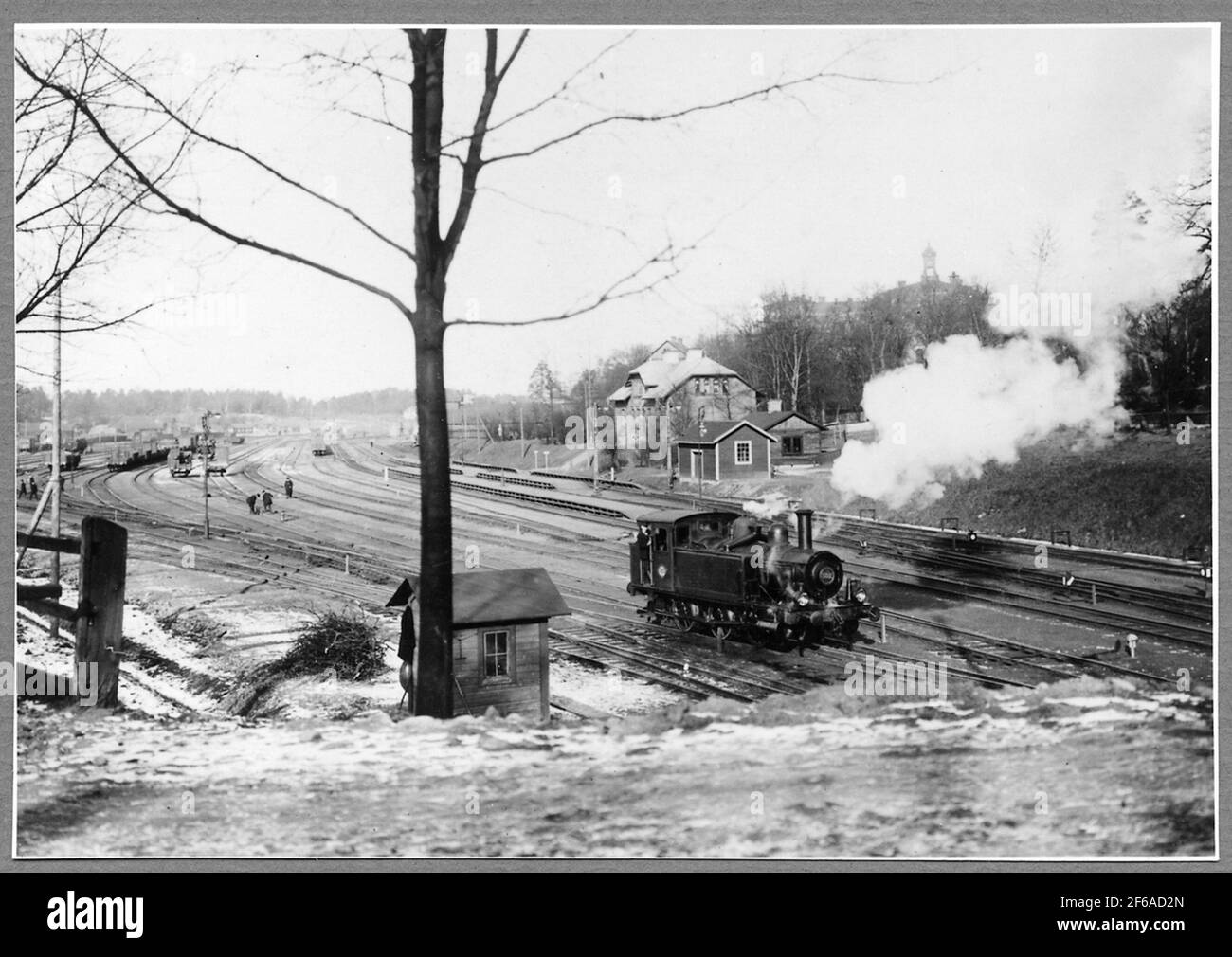TomTeBoda railway area with steam locomotive, state railways, SJ U 592 ...