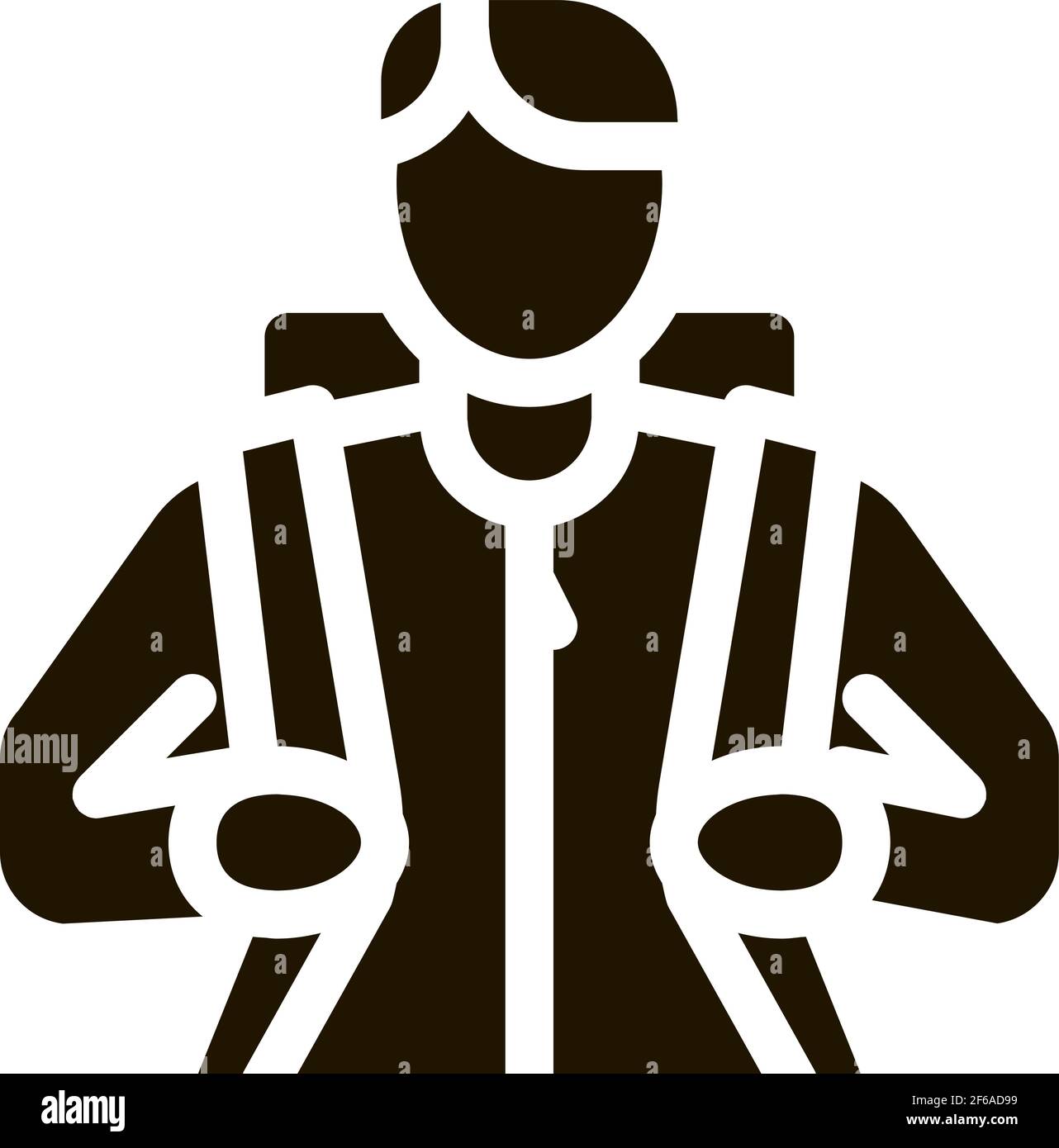 man traveler with backpack icon Vector Glyph Illustration Stock Vector