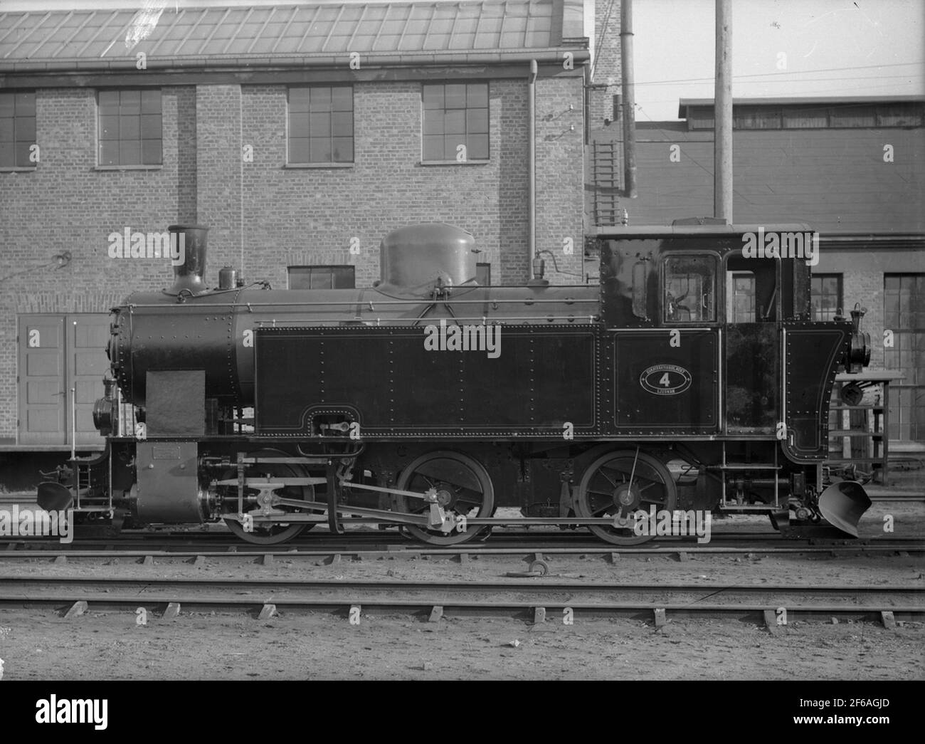Vallvik, Ljusnan Sulfit AB Lok 4. The locomotive was manufactured by Nohab, manufacturing number 1761. Delivery photo. Stock Photo