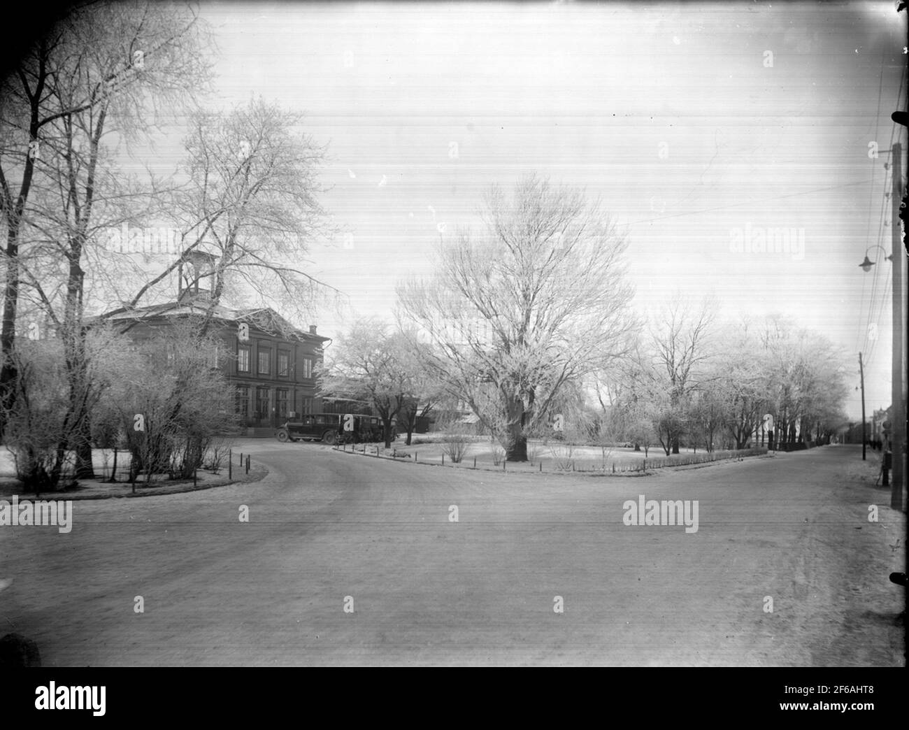 Old station house in Falköping, station planting Stock Photo Alamy