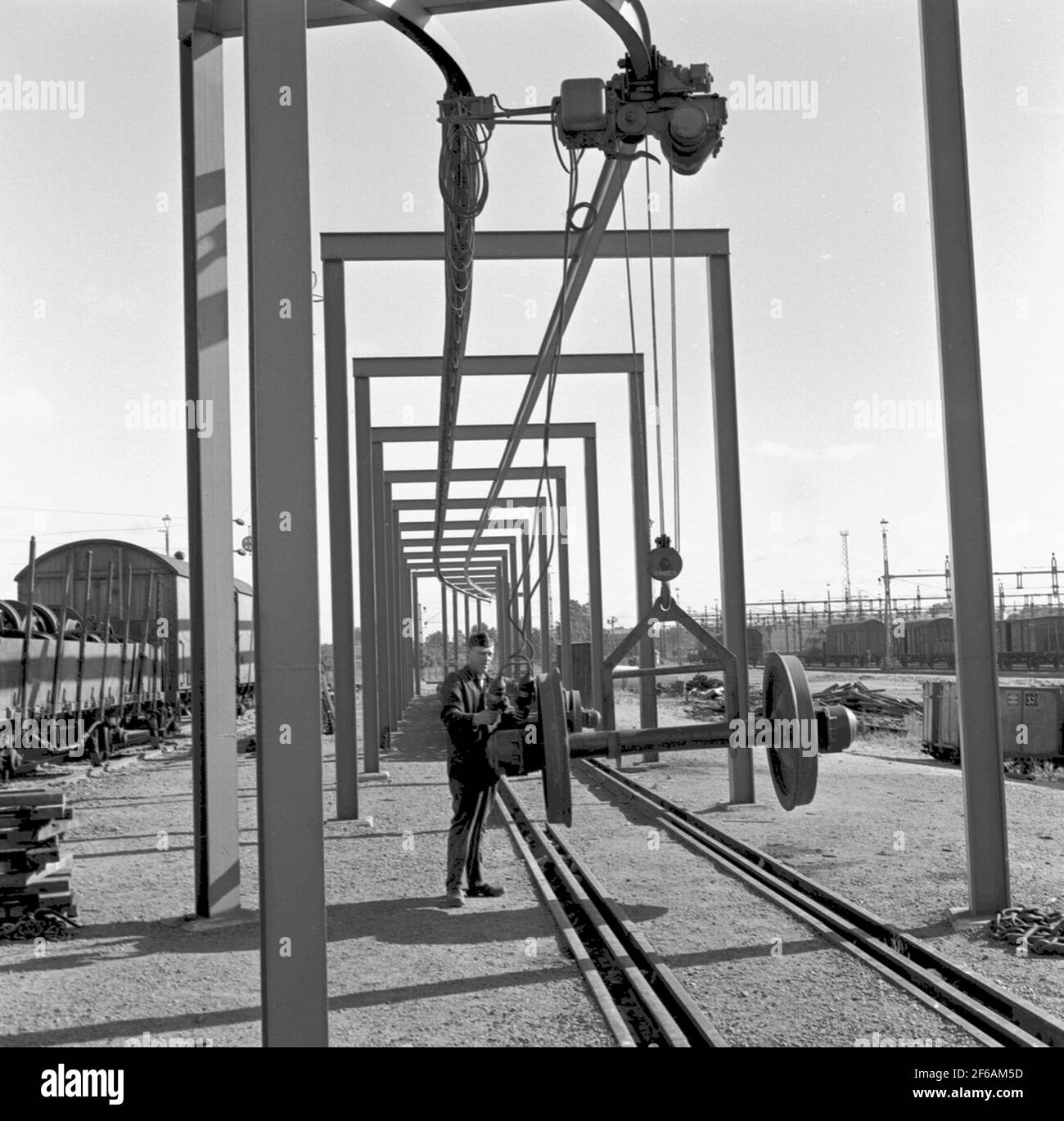 Operating for freight wagon maintenance Stock Photo Alamy