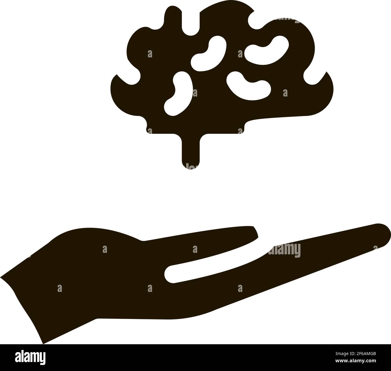 hand hold brain icon Vector Glyph Illustration Stock Vector Image & Art ...