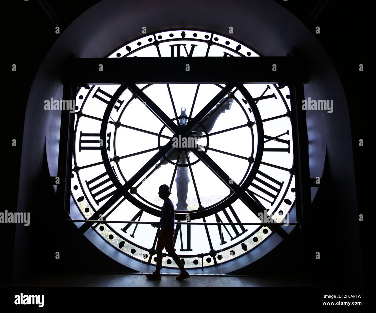 Paris, France. 23rd June, 2020. File photo taken on June 23, 2020 shows a man visiting Musee D'Orsay in Paris, France. According to the French culture minister, Musee D'Orsay will soon carry the name of former president Valery Giscard d'Estaing to honor his contributions in art and culture. The official name of the museum will now be 'Les Musees D'Orsay et de l'Orangerie Valery Giscard d'Estaing'. Credit: Gao Jing/Xinhua/Alamy Live News Stock Photo