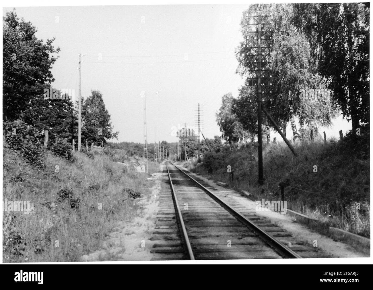 Line picture, on the stretch between Finja and Tyringe. Electrification work begins. Stock Photo