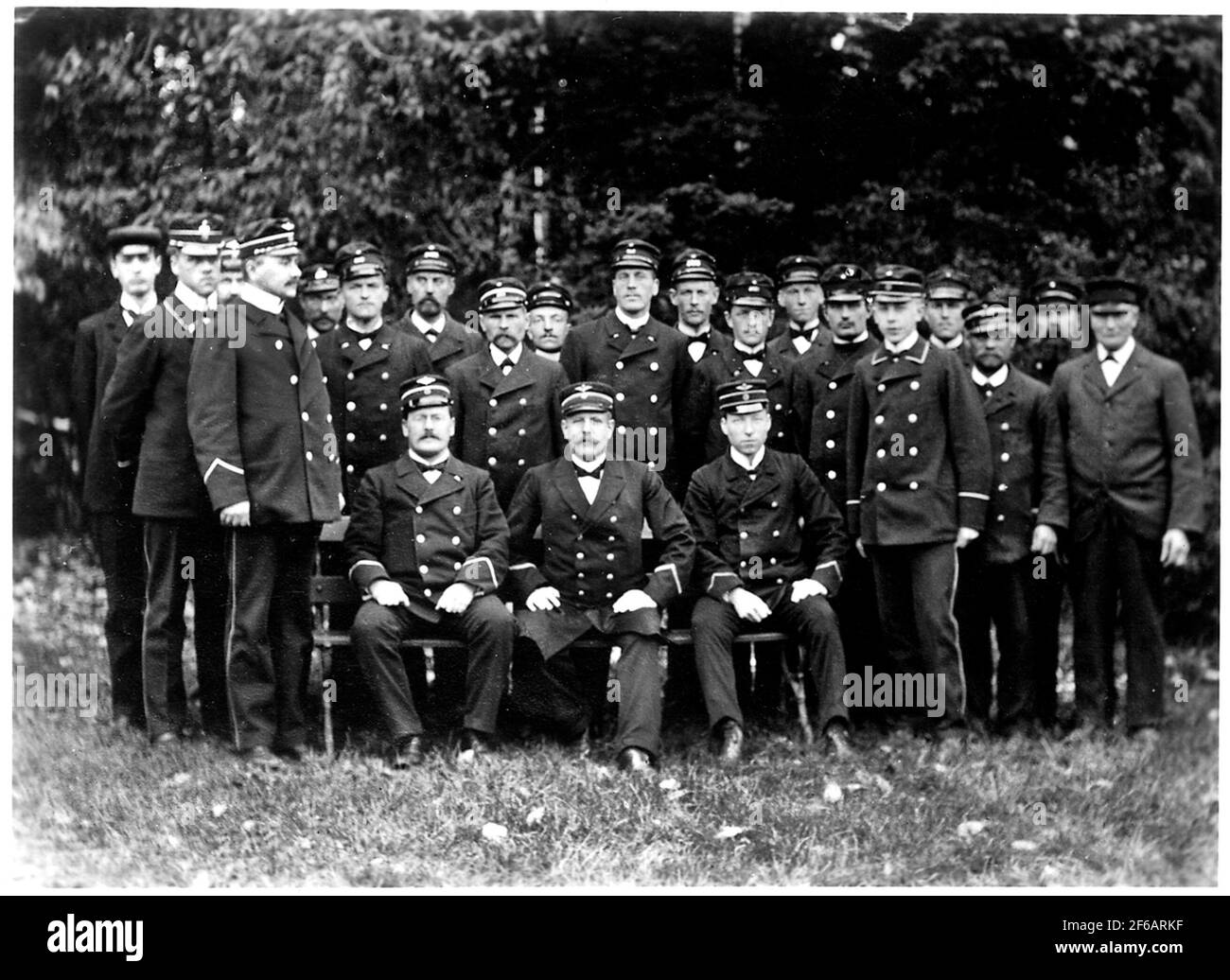 Ove Gedda, station inspector with staff at Kilafors station. Stock Photo