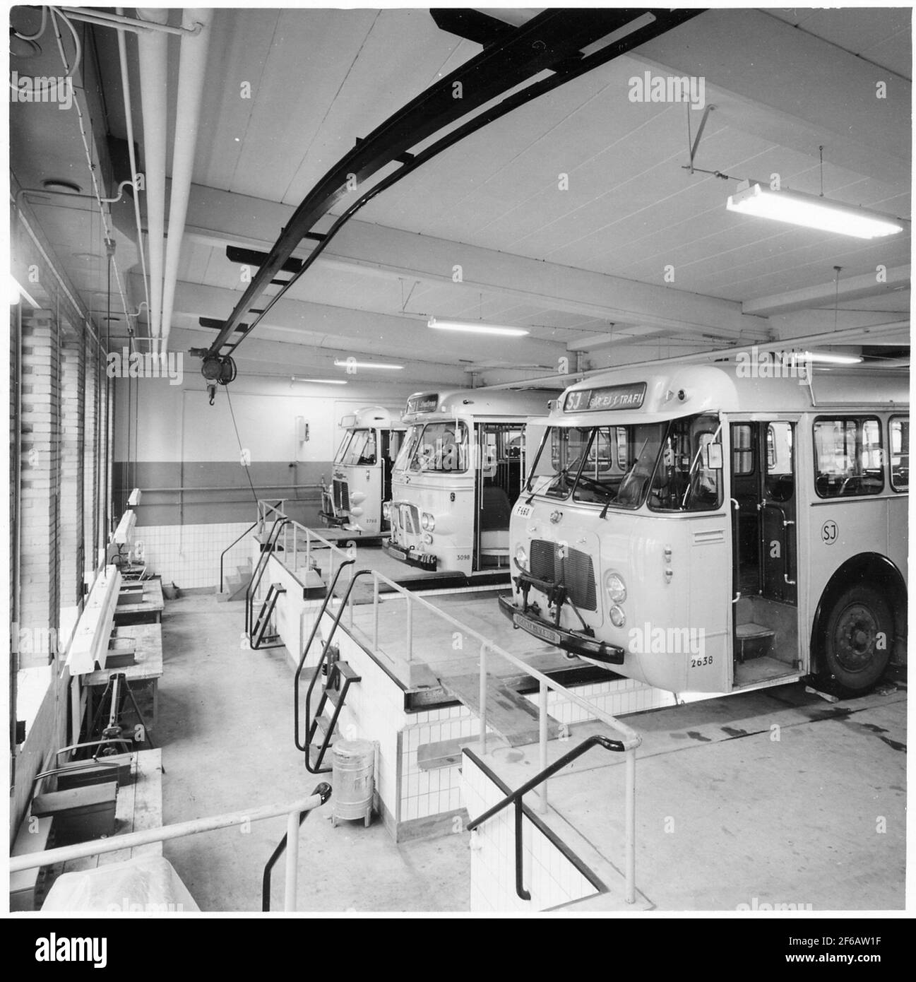State Railways, SJ Bus 2638, SJ Bus 3098 and SJ Bus 2780. Workshop,  Jönköping Stock Photo - Alamy