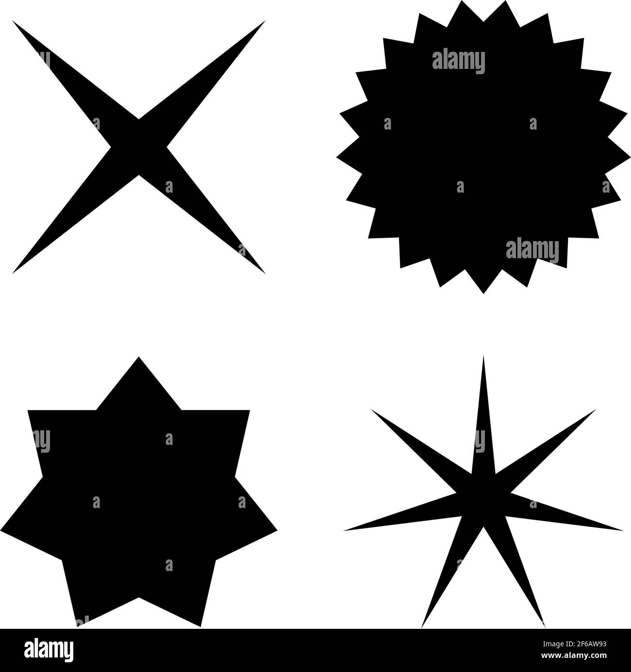 Star, starburst, sunburst icon, symbol. Radial shape, design element ...