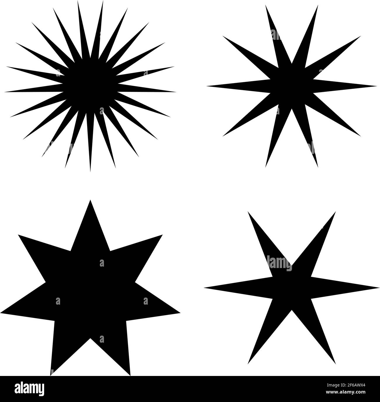 Star, starburst, sunburst icon, symbol. Radial shape, design element ...