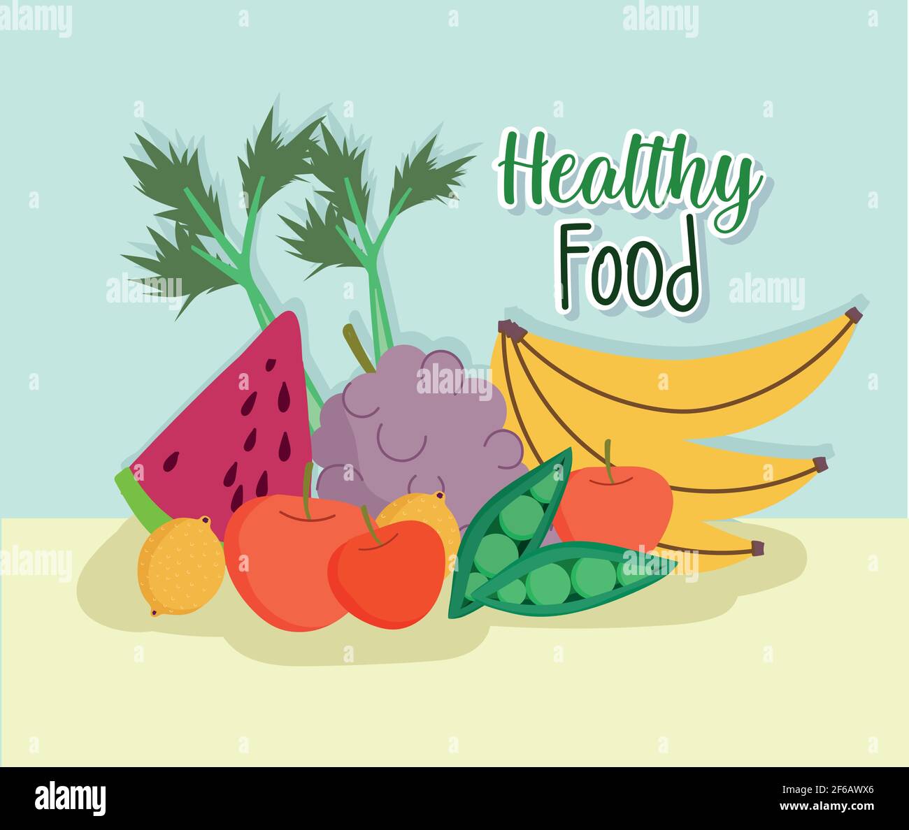 healthy food vegetable fruit poster Stock Vector Image & Art Alamy