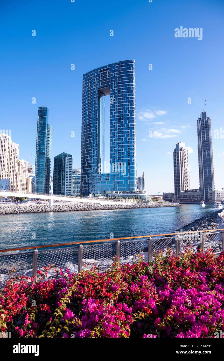 Beautiful view of the Blue water residences and skyscrapers at the