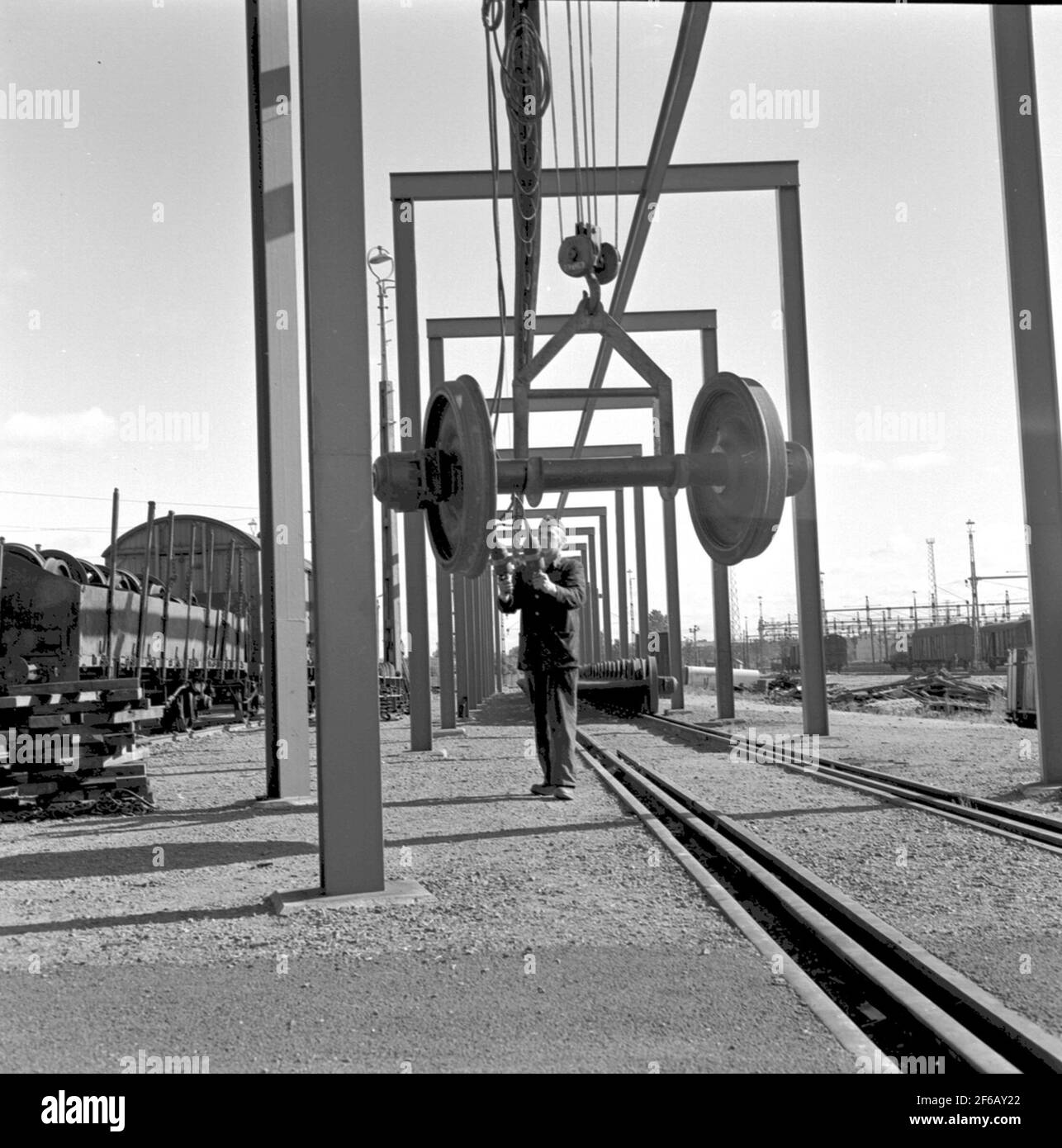 Operating for freight wagon maintenance Stock Photo Alamy