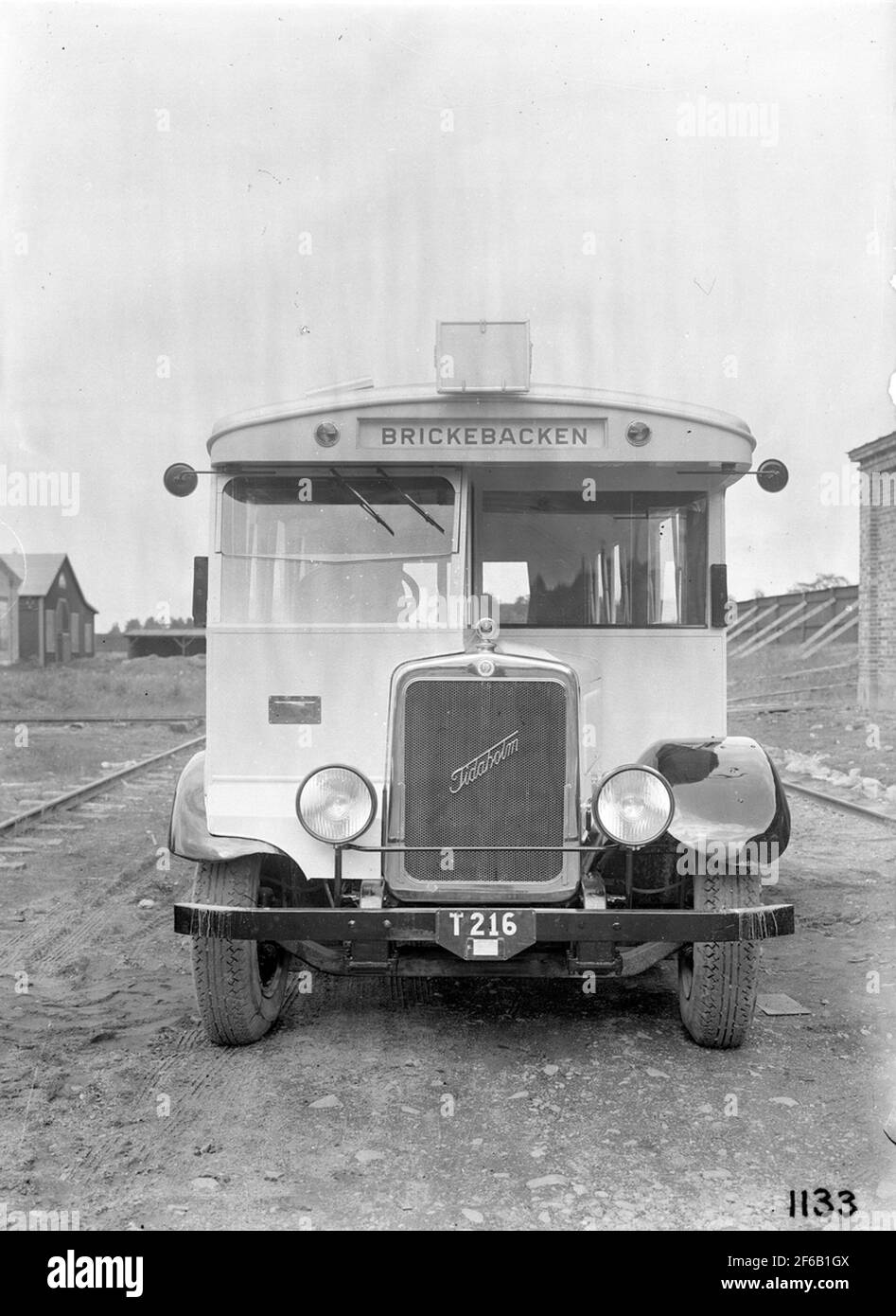 At least two Tidaholm buses to Brickbacken-Mellringe. These buses were delivered to AB Omnibus in Örebro who conducted city traffic in Örebro where said line was included. The company was started in 1922 by Bengt Gilmark and John Tjernvik to run by Gilmark after a few years. In 1938, the company was sold to Knut Oskar Gustavson who retained the company name since he in turn selling city traffic to Örebro city in 1947. On one of the buses on these pictures, there is advertising for the insurance company Ocean. This company was also driven by Gilmark. The images should be placed under Örebro Cou Stock Photo