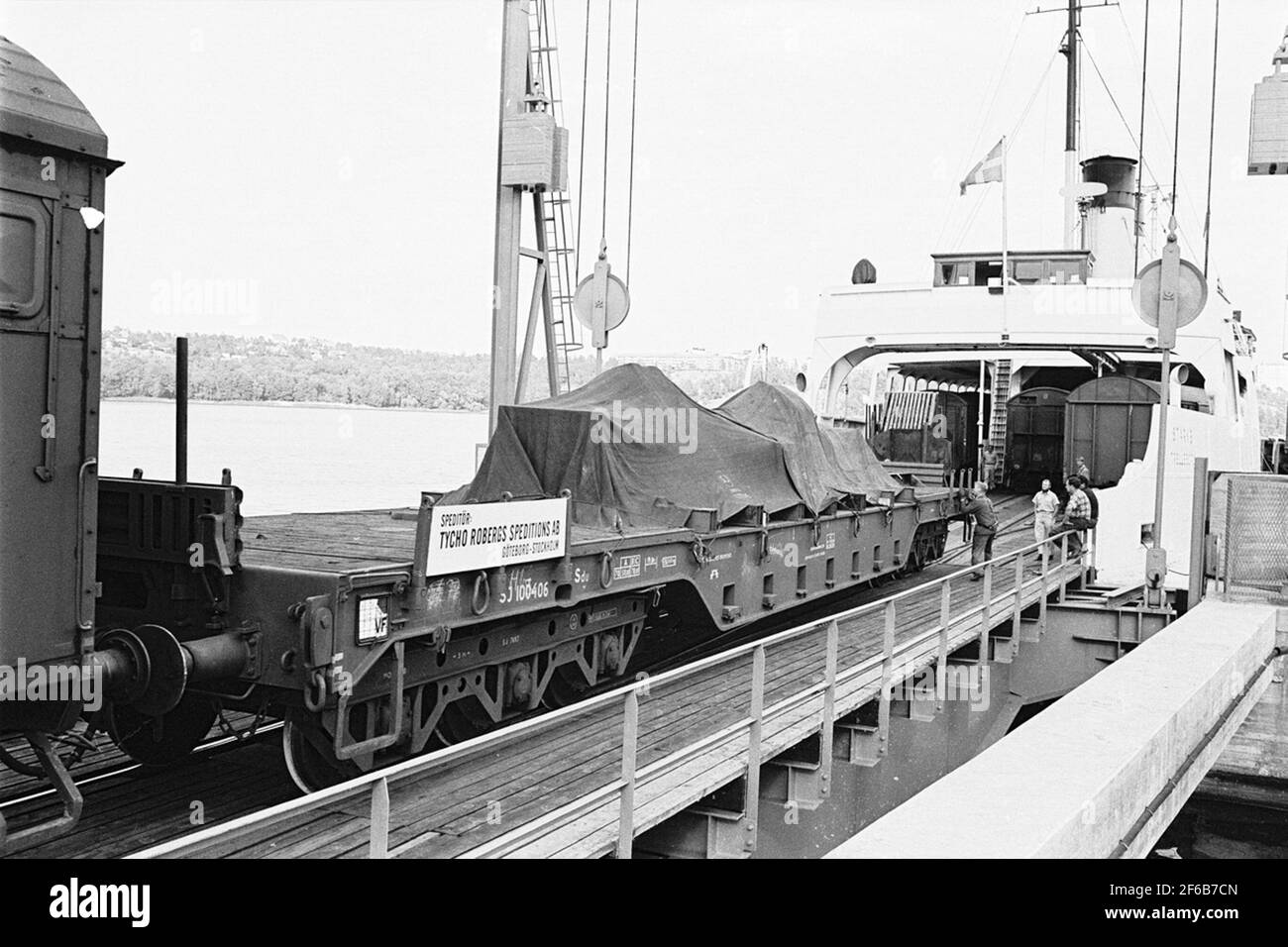 State Railways, SJ SDU 100406. Train ferry S / S Starke, Trelleborg in Valtahamnen. The ferry was built in 1931 by Deutsche Werke, Kiel, Germany and was delivered to the state's railways, SJ, Malmö. Has mainly trafficked trelleborg - Sassnitz. In 1967 on the new train ferry joint between the Valtahamn in Stockholm and Naantali outside Turku Stock Photo