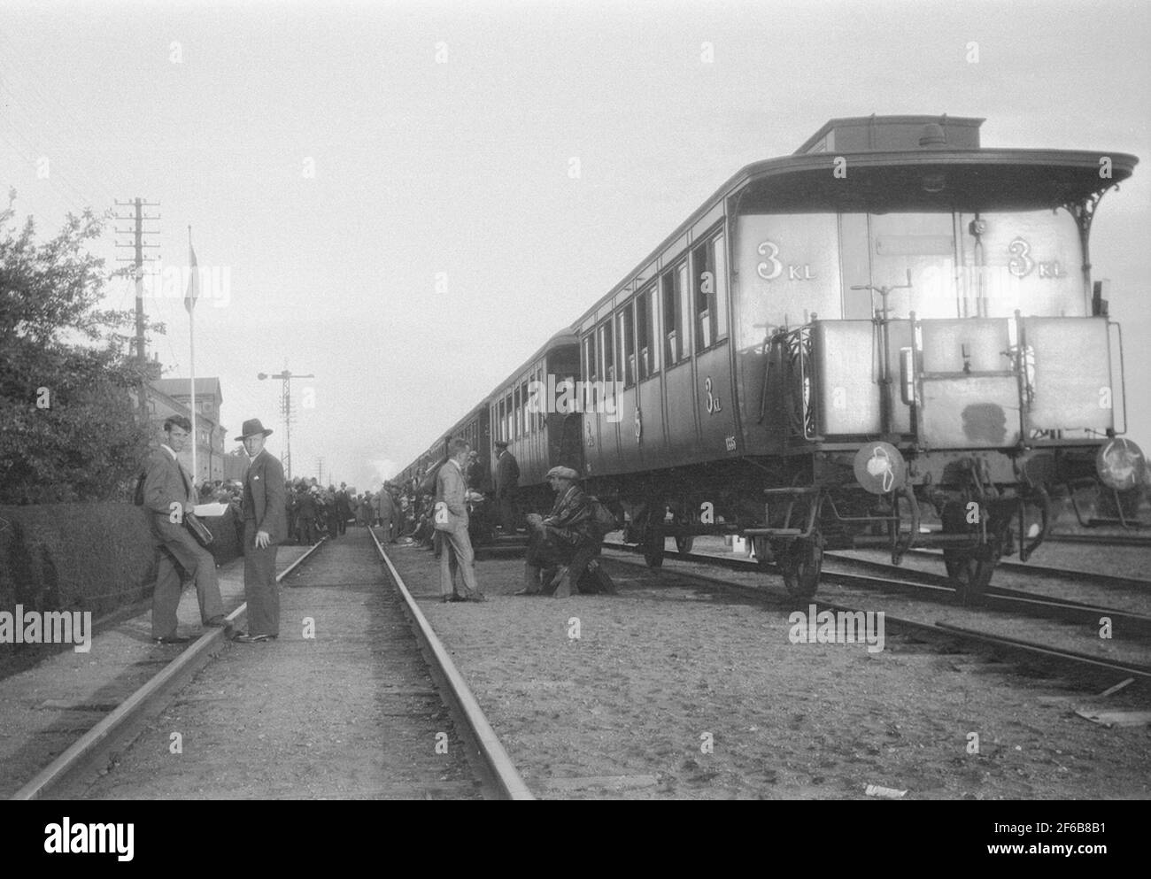 Station environment. The carriage closest is SJ C3a Stock Photo - Alamy