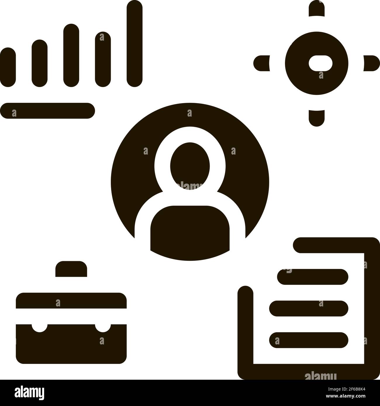 human worker business target icon Vector Glyph Illustration Stock ...
