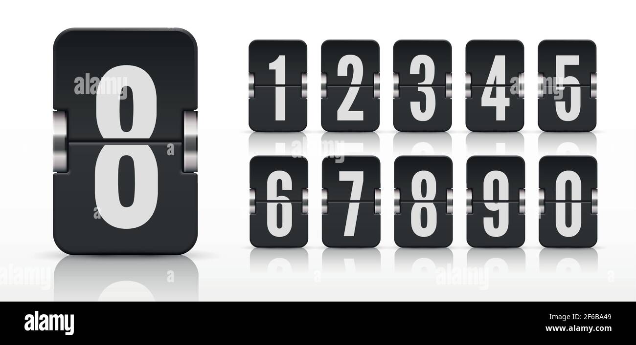 Set Of Flip Score Board Numbers With Reflections For Black Countdown set-of-flip-score-board-numbers-with-reflections-for-black-countdown