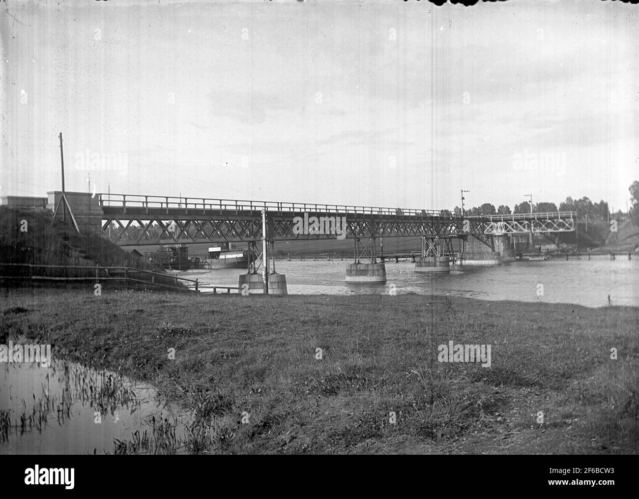 Oldest railway bridge bridge over Bylven in Säffle Stock Photo Alamy