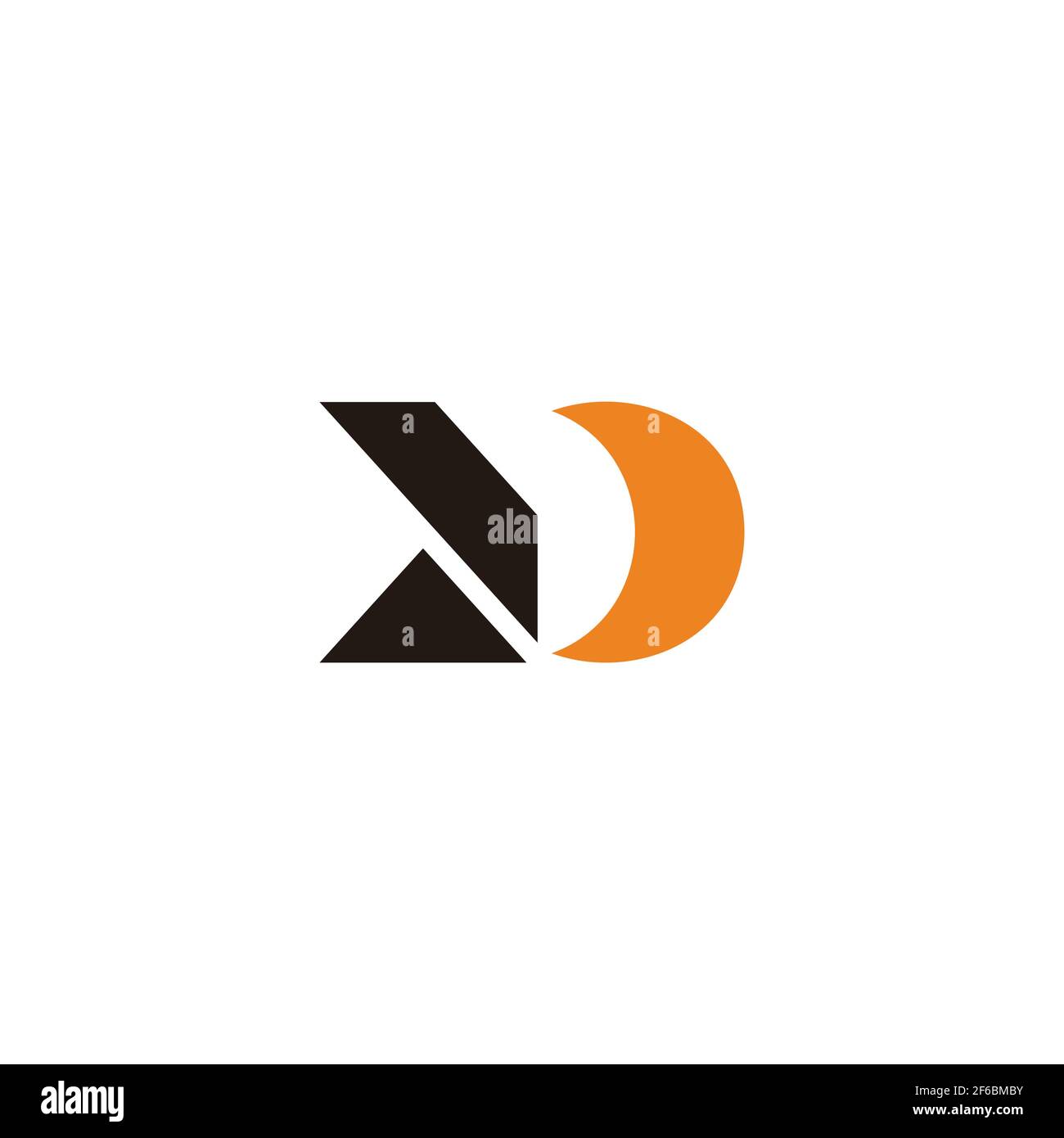 letter md moon shape abstract geometric logo vector Stock Vector