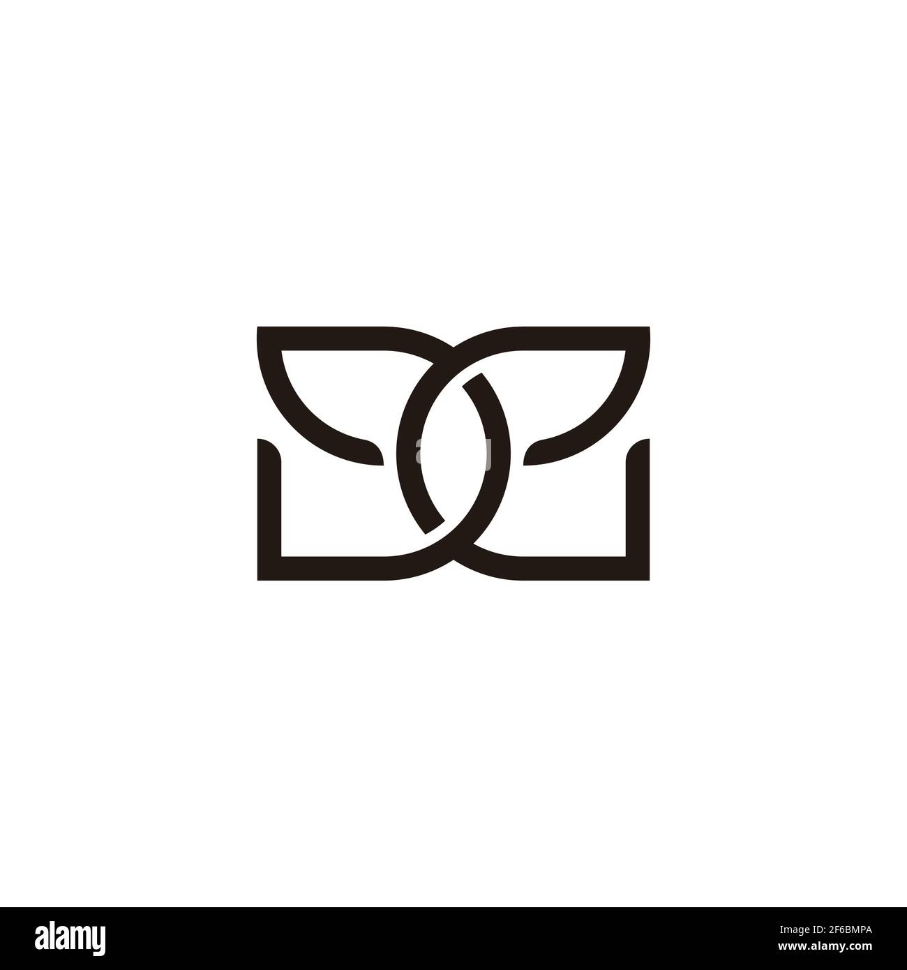 letter de 3d overlapping line flat logo vector Stock Vector