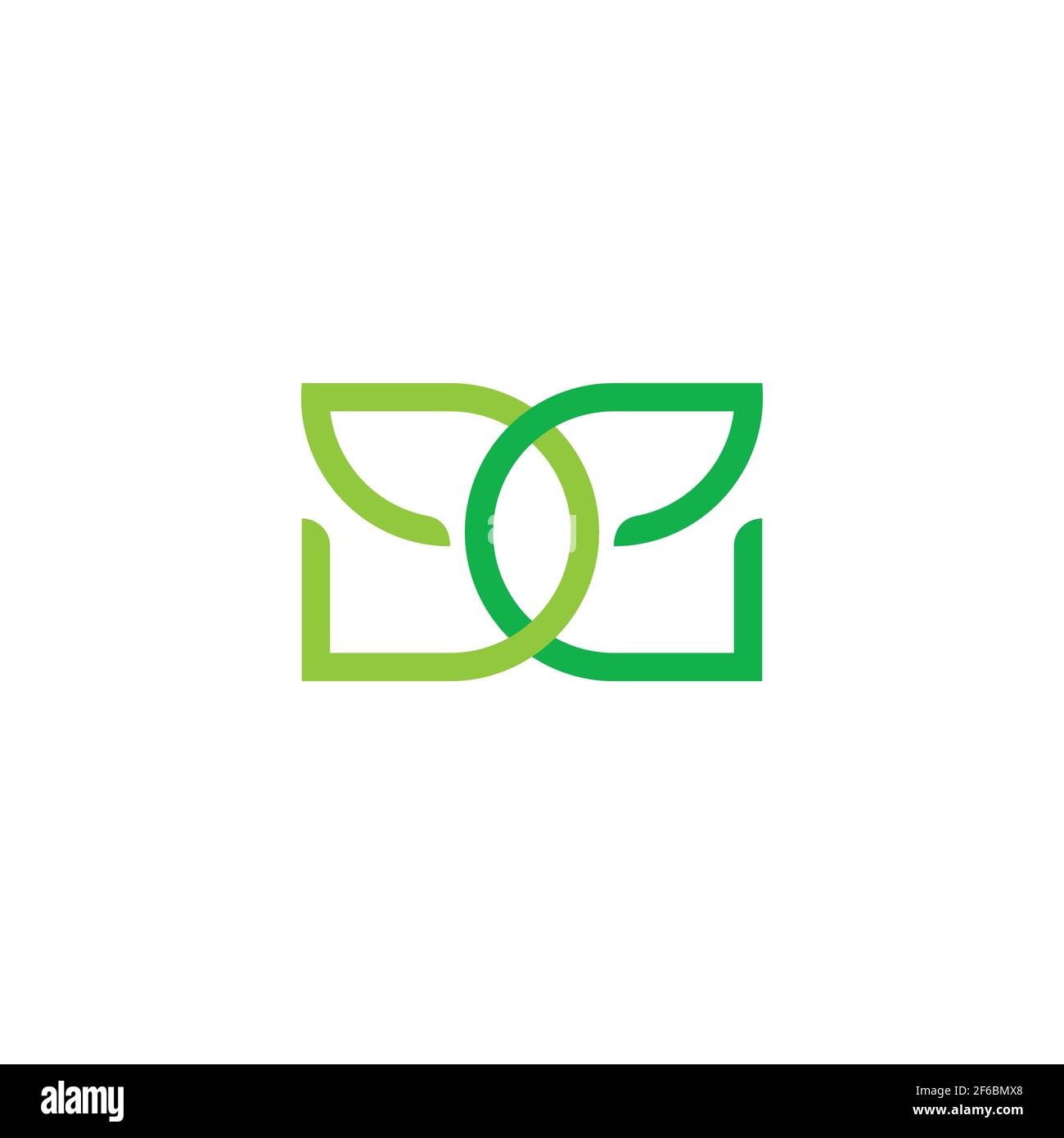 letter de leaf natural colorful geometric logo vector Stock Vector