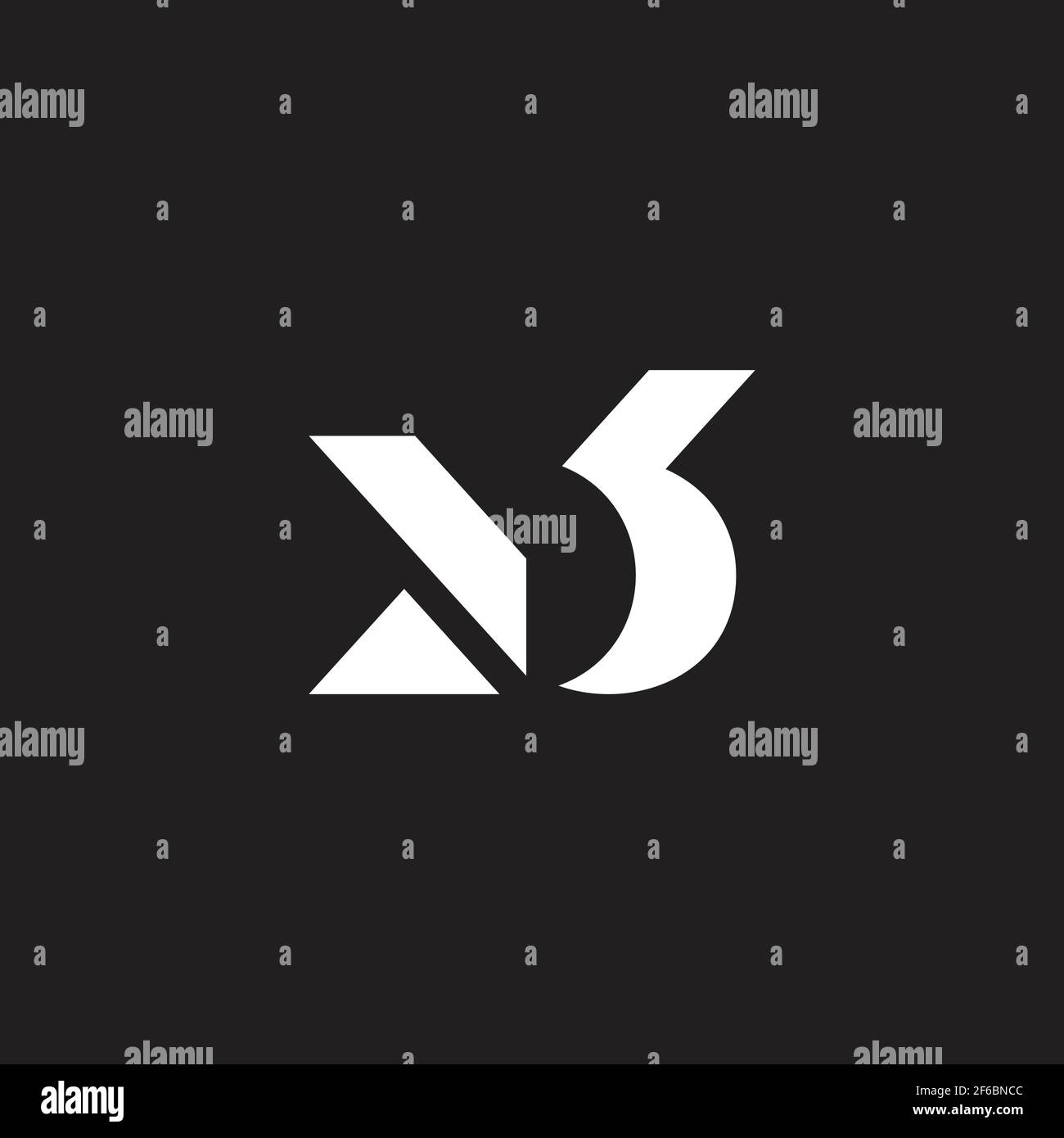 abstract letter mb geometric simple line logo vector Stock Vector