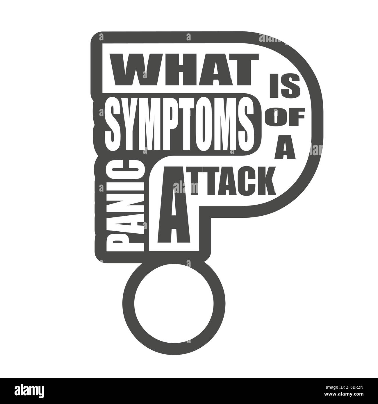 What is symptoms of panic attack question. Medical education relative illustration. Scientific medical design Stock Vector