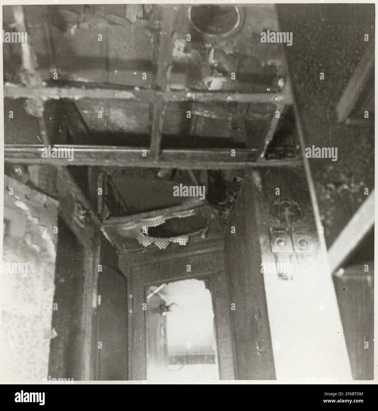Exploding Carriage Damage after fire in the A carriage after accident in Malmö in 1952 ...