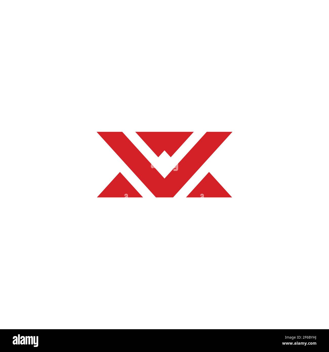 letter wv abstract simple triangles logo vector Stock Vector