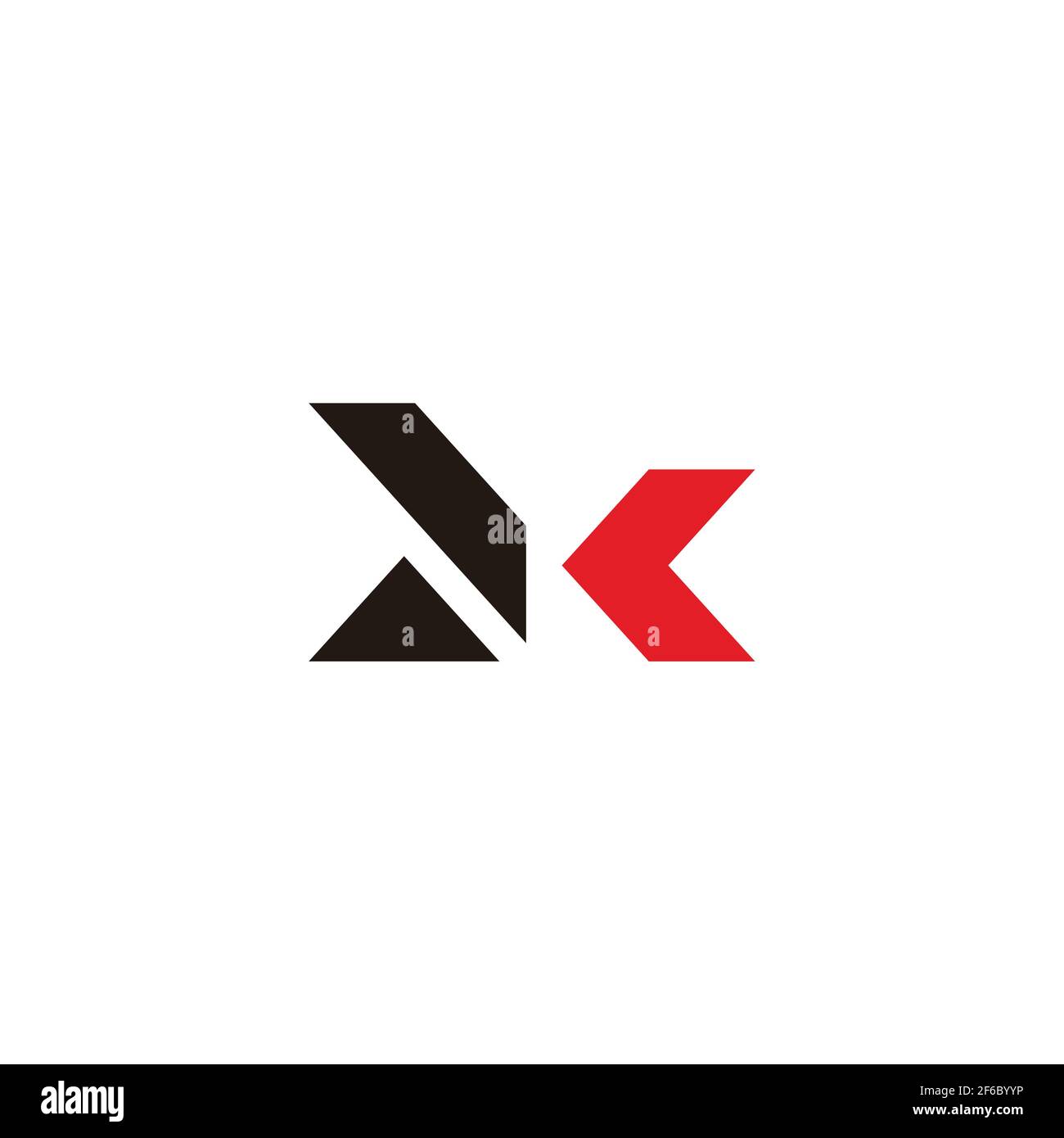 letter mk geometric simple arrow triangle logo vector Stock Vector