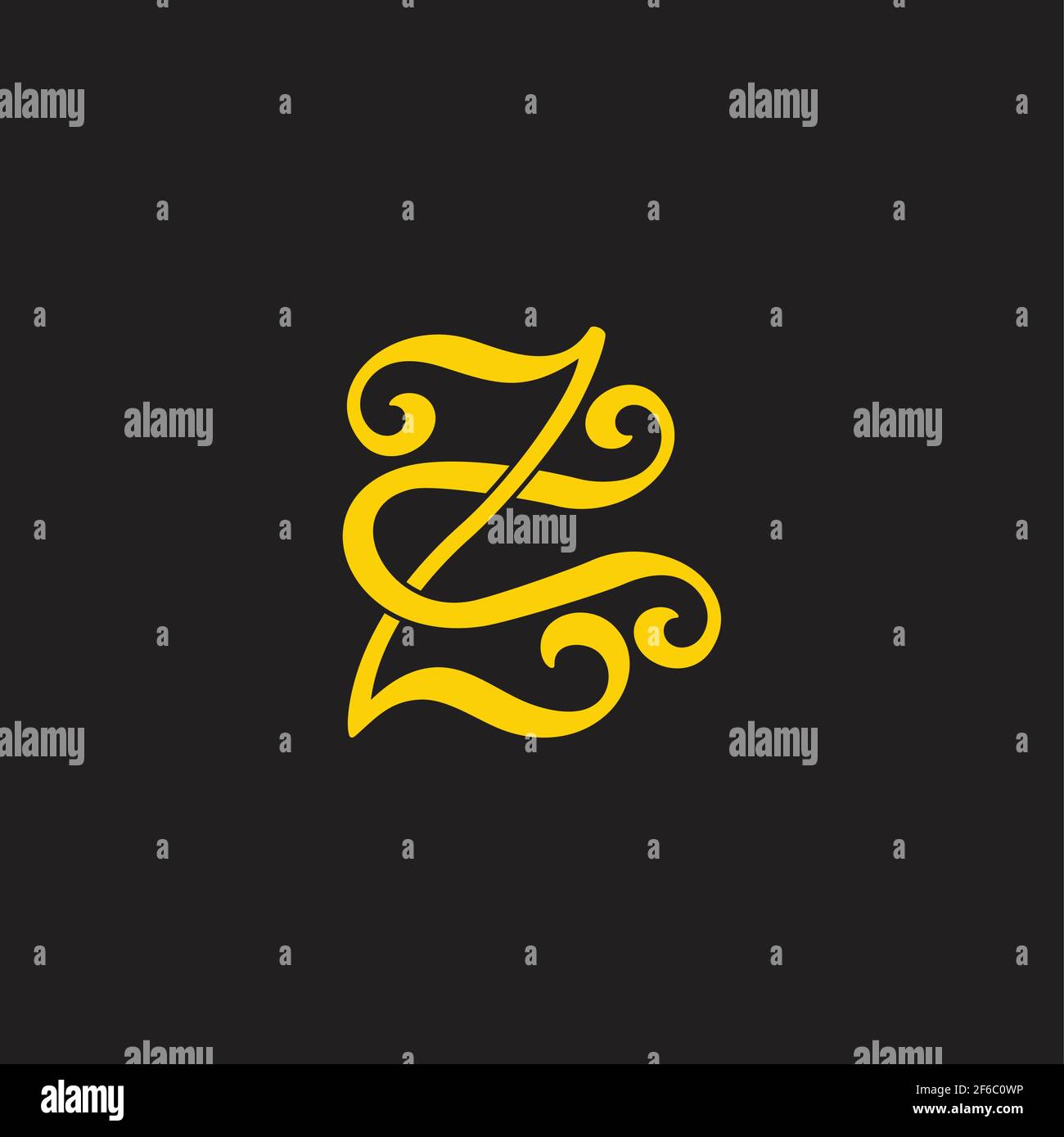 letter zu simple flat overlapping link logo vector Stock Vector