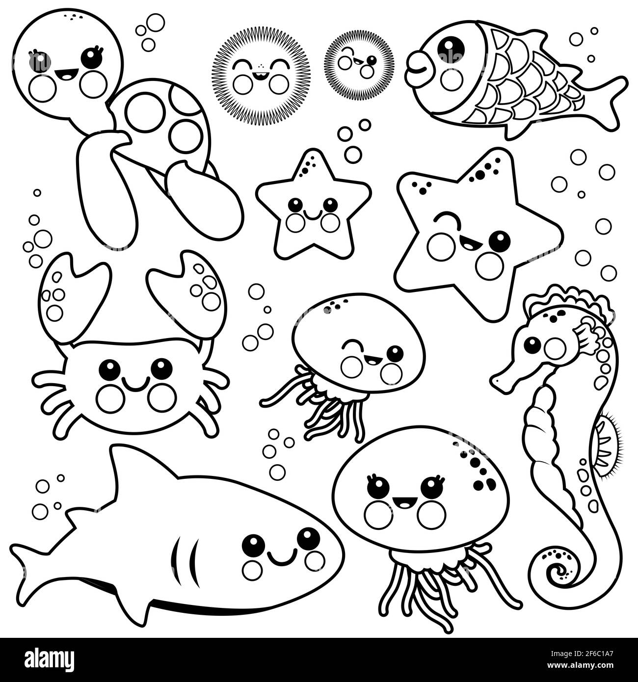 under the sea creatures coloring pages