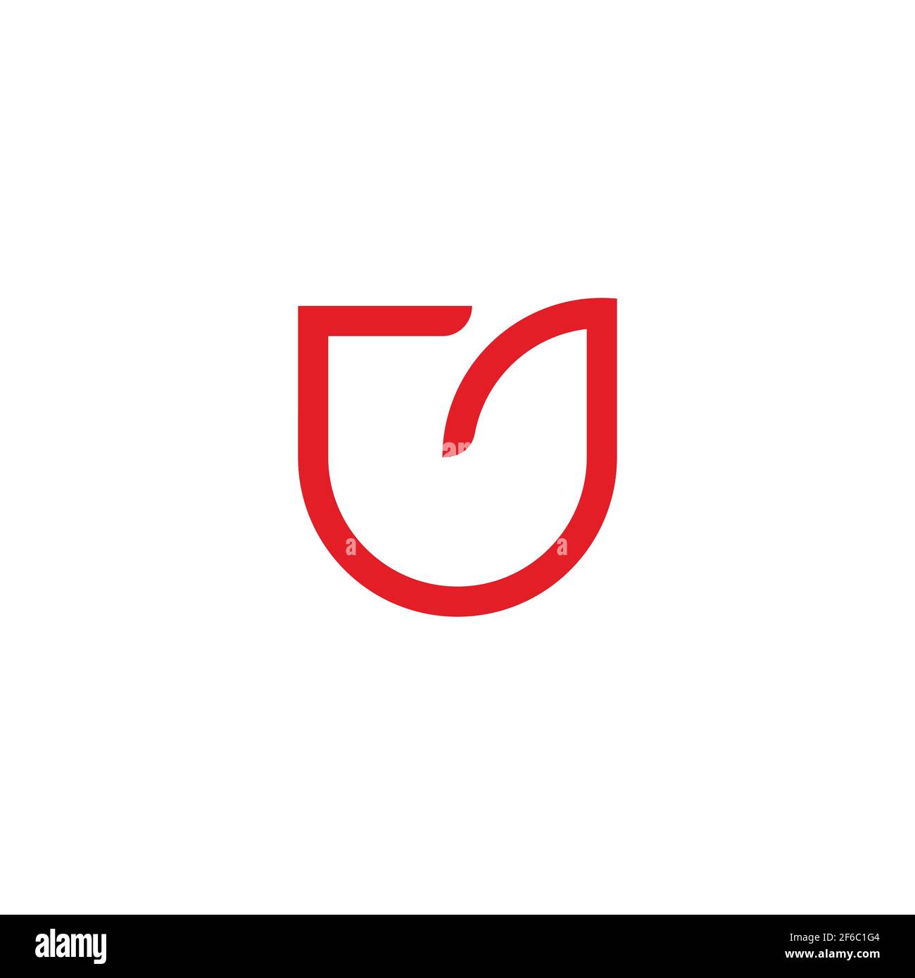 letter uj simple geometric linked line logo vector Stock Vector