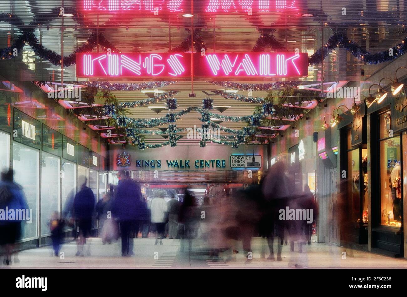 Christmas decorations at King's Walk Shopping Centre, Gloucester