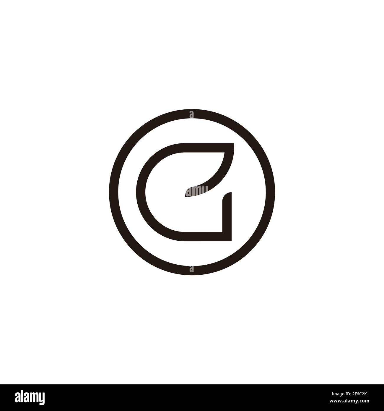 letter ge abstract linear geometric logo vector Stock Vector