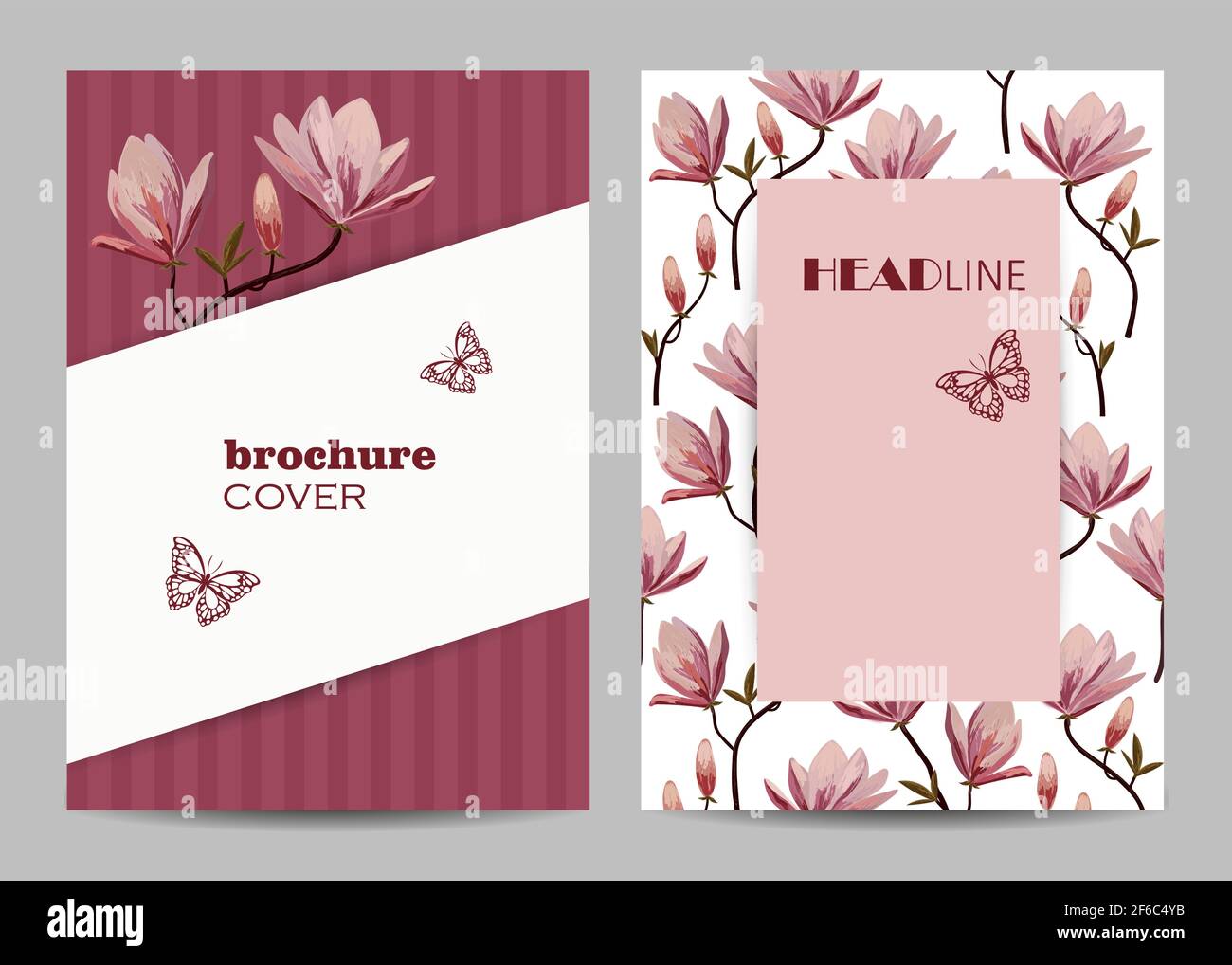 Modern vector templates for brochure cover in A4 Stock Vector