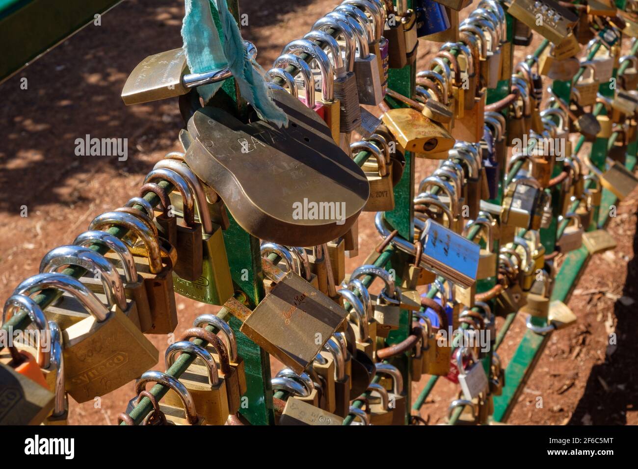 Padlocks to display couples love for each other Stock Photo