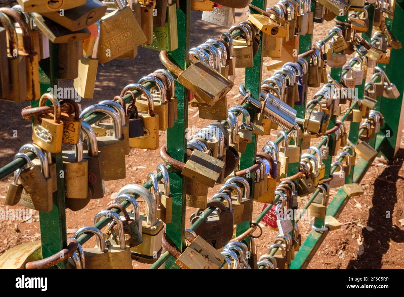 Padlocks to display couples love for each other Stock Photo