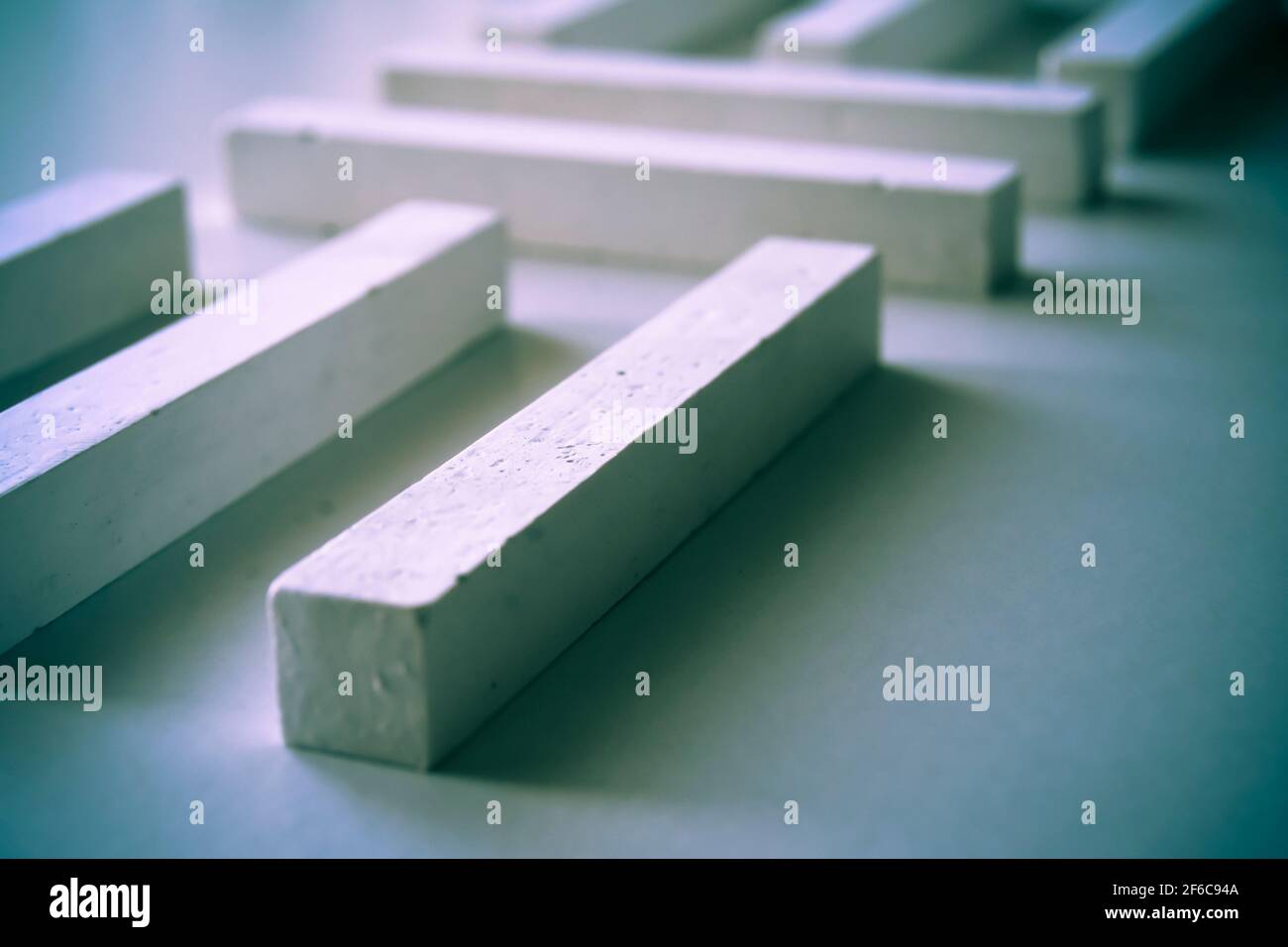 White chalk marker. Design, geometry, abstract, minimalism, background. Stock Photo