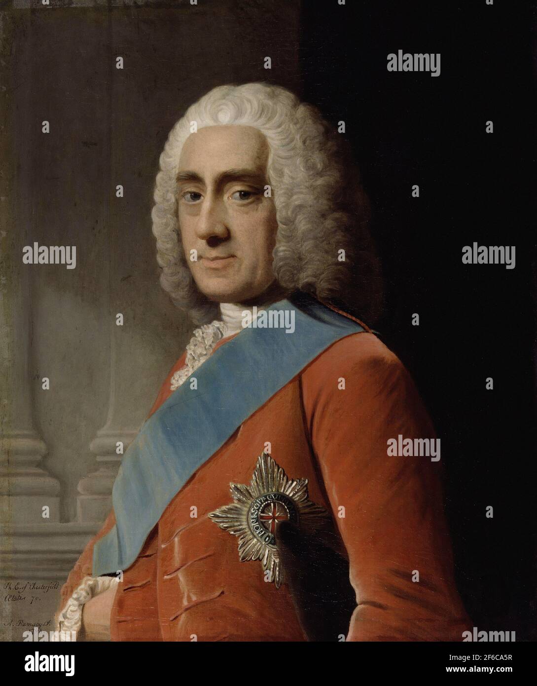 Allan Ramsay Philip Dormer Stanhope 4th Earl Chesterfield Stock Photo